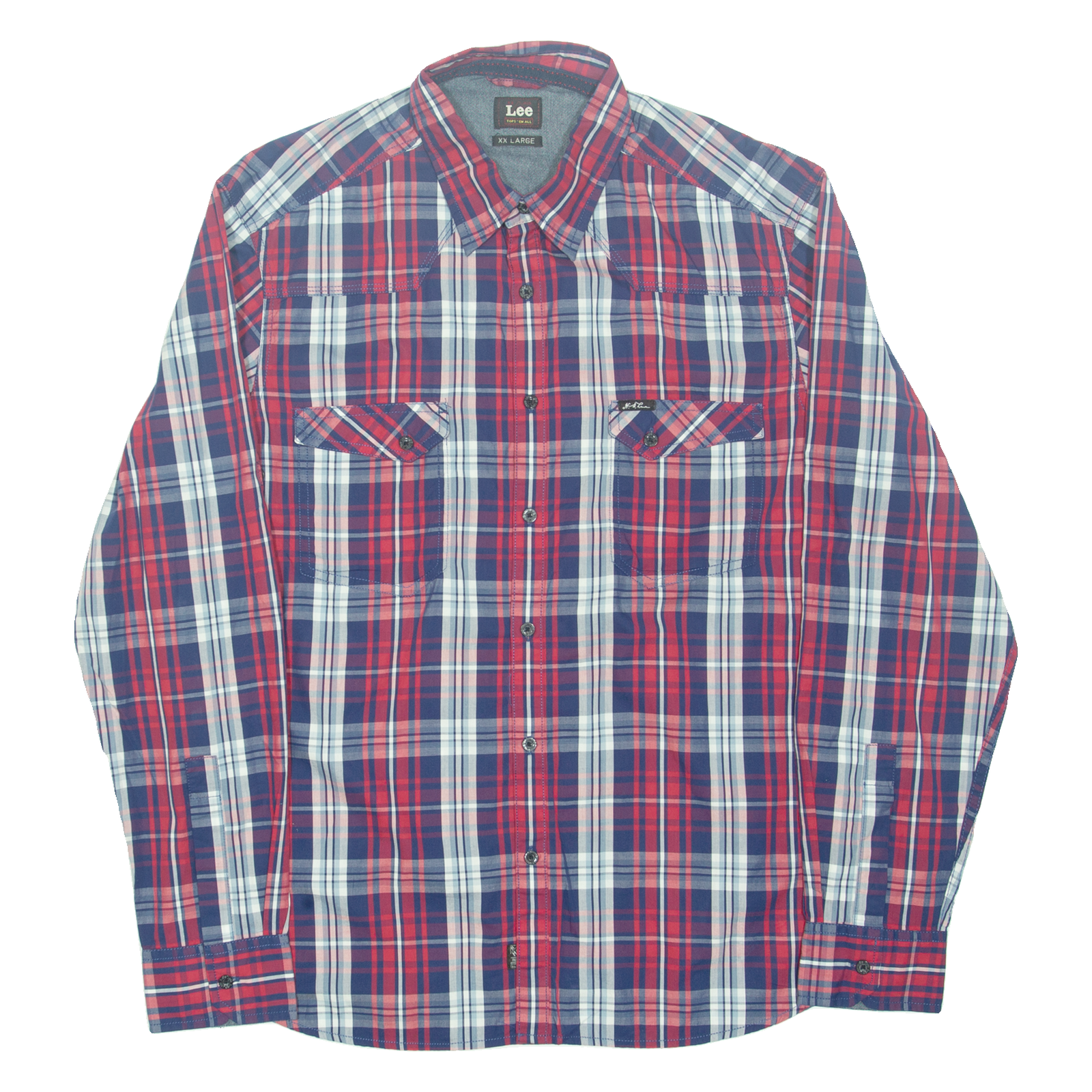 LEE Mens Shirt Red Check Long Sleeve 2XL Refurbished - N/A refurbished available on Cerqular