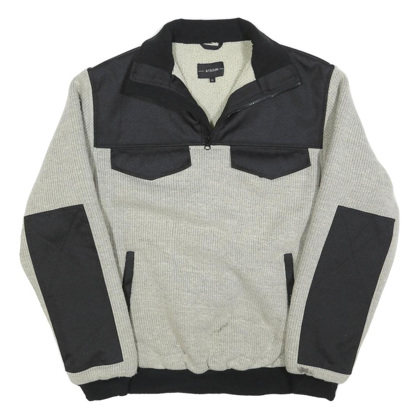 ATRIUM Mens Grey & Black Pullover Jacket XL Polyester Blend Contrast Panels Zip Refurbished - N/A refurbished available on Cerqular