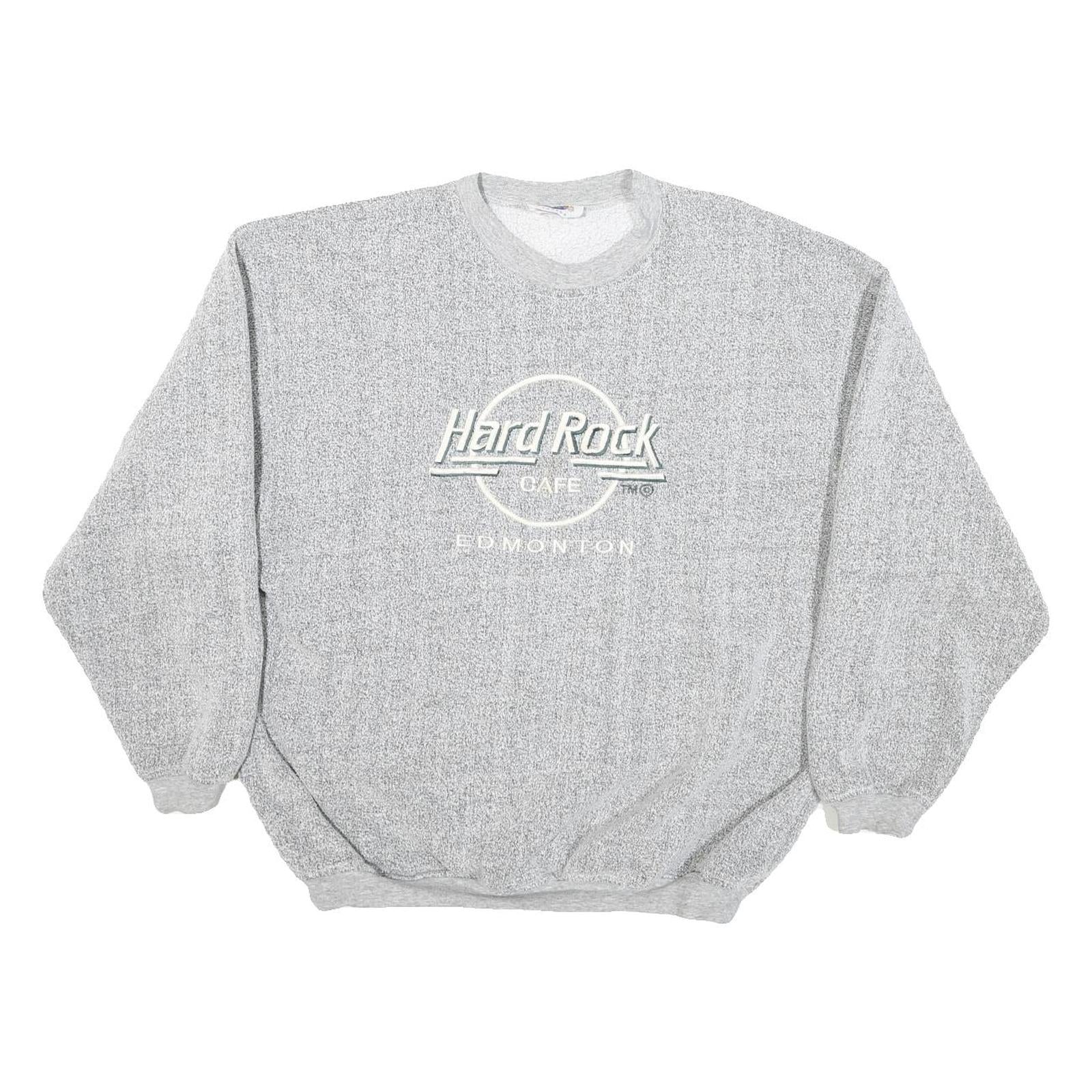 HARD ROCK CAFE Mens Grey Edmonton Crew Neck L Cotton Blend Sweatshirt Pullover Refurbished - N/A refurbished available on Cerqular