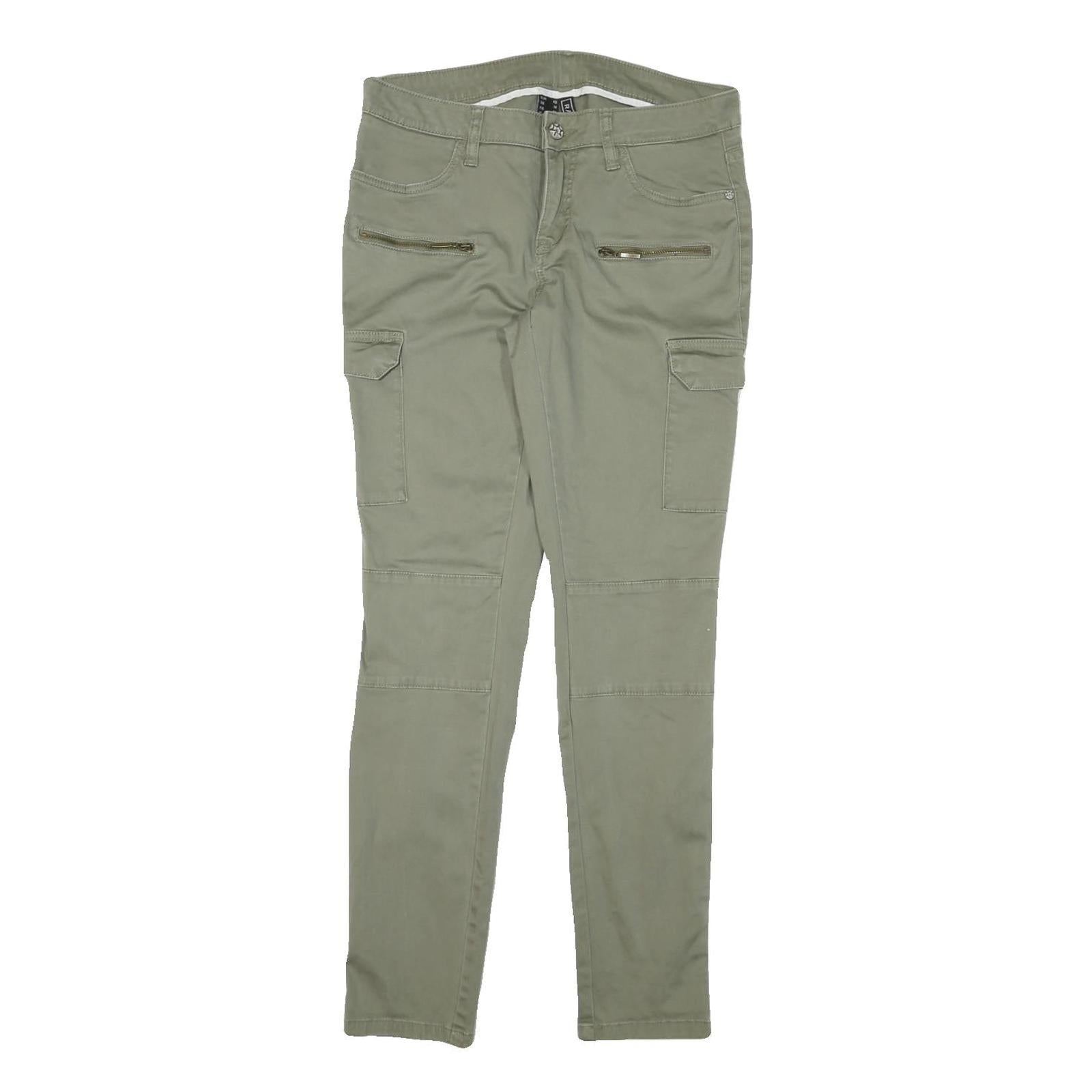RAINBOW Womens Cotton Blend Slim Khaki Trousers W31 L31 Zip Cargo Style Refurbished - N/A refurbished available on Cerqular