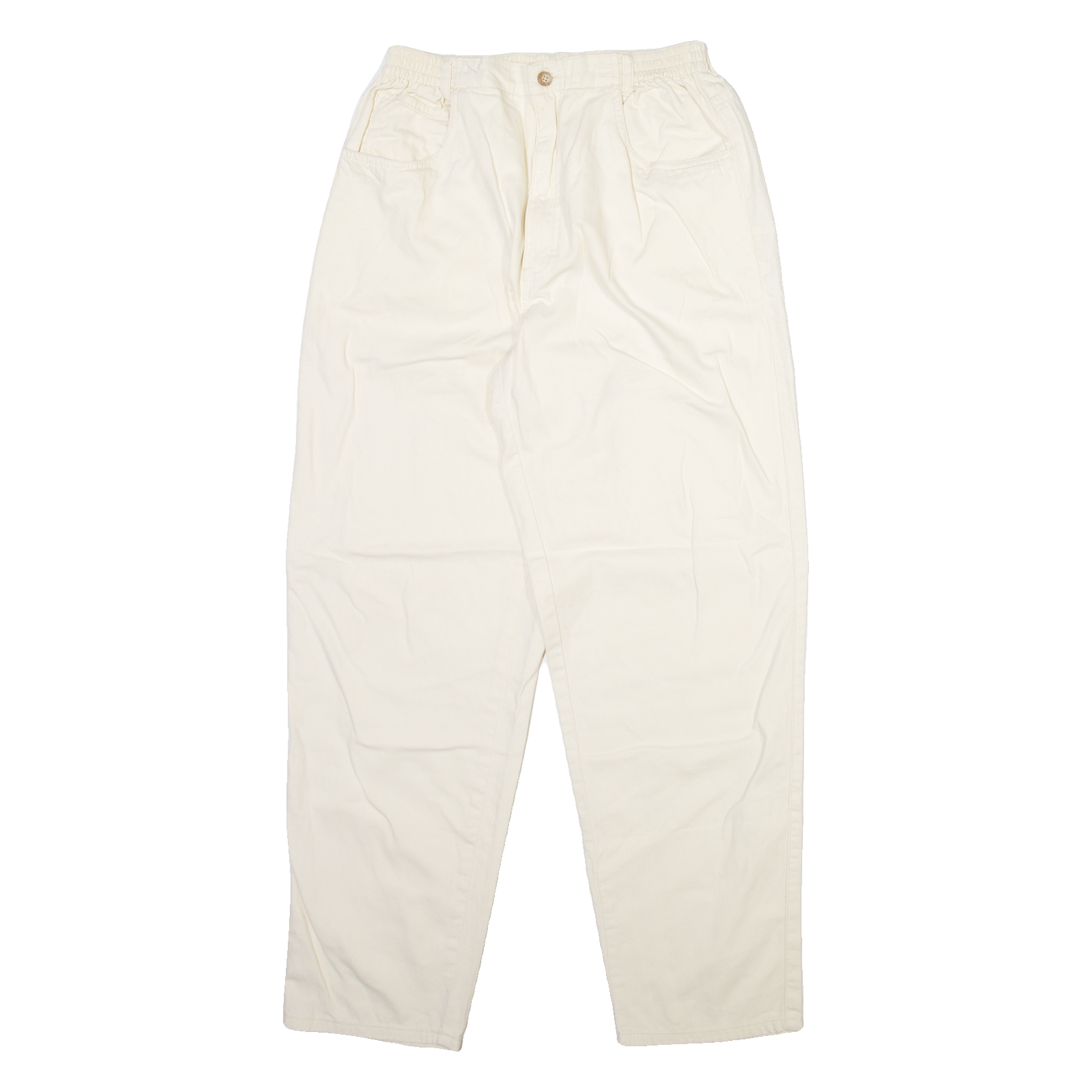 SPENGLER Womens Trousers Cream Relaxed Tapered W26 L29 Refurbished - N/A refurbished available on Cerqular