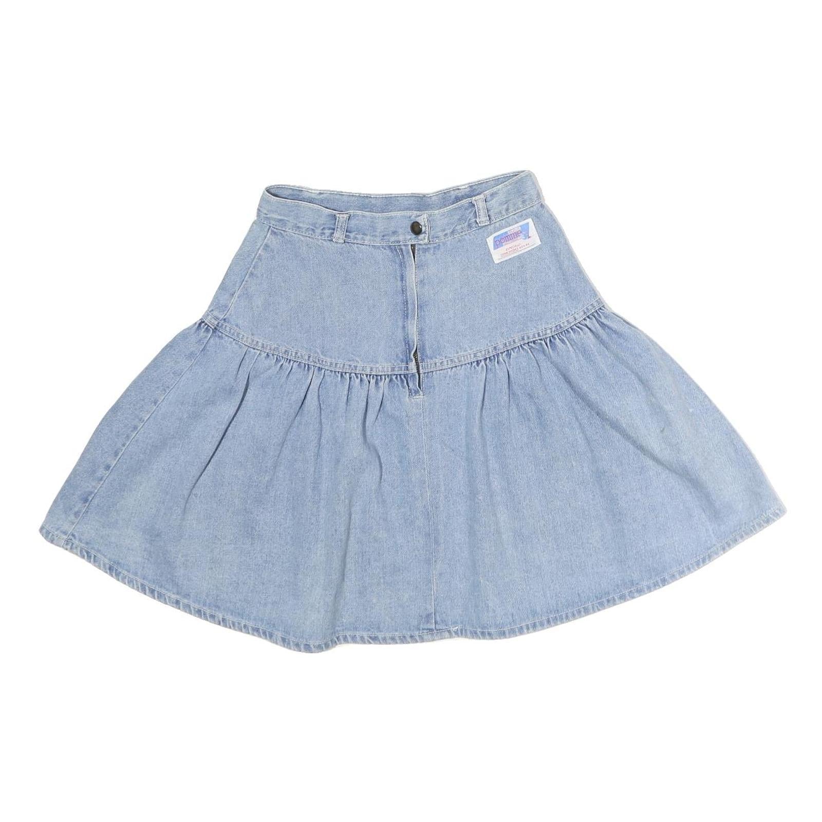 Womens Blue Denim Flare Short Cotton Skirt M Casual Summer Fashion Refurbished - N/A refurbished available on Cerqular