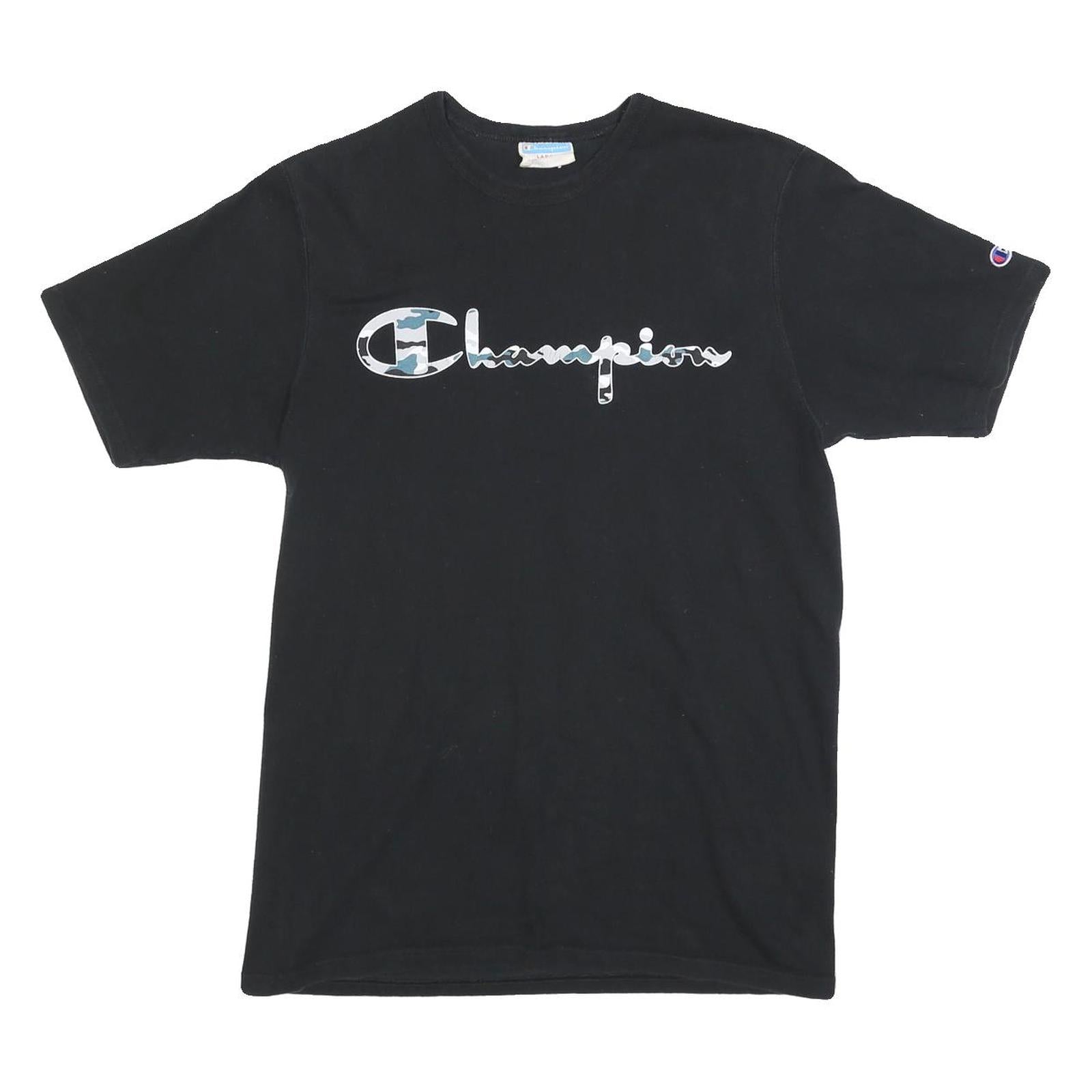 Buy CHAMPION Mens Black Crew Neck Graphic T-Shirt L Cotton Blend Short Sleeve Refurbished - $15.59 CHAMPION Mens Black Crew Neck Graphic T-Shirt L Cotton Blend Short Sleeve Refurbished - N/A refurbished available on Cerqular