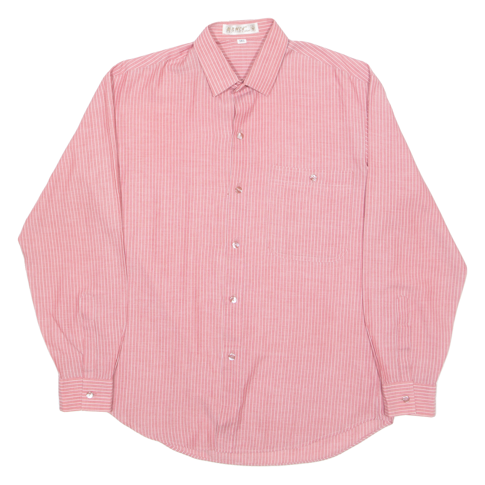 MANLY Mens Shirt Red Striped Long Sleeve M Refurbished - N/A refurbished available on Cerqular