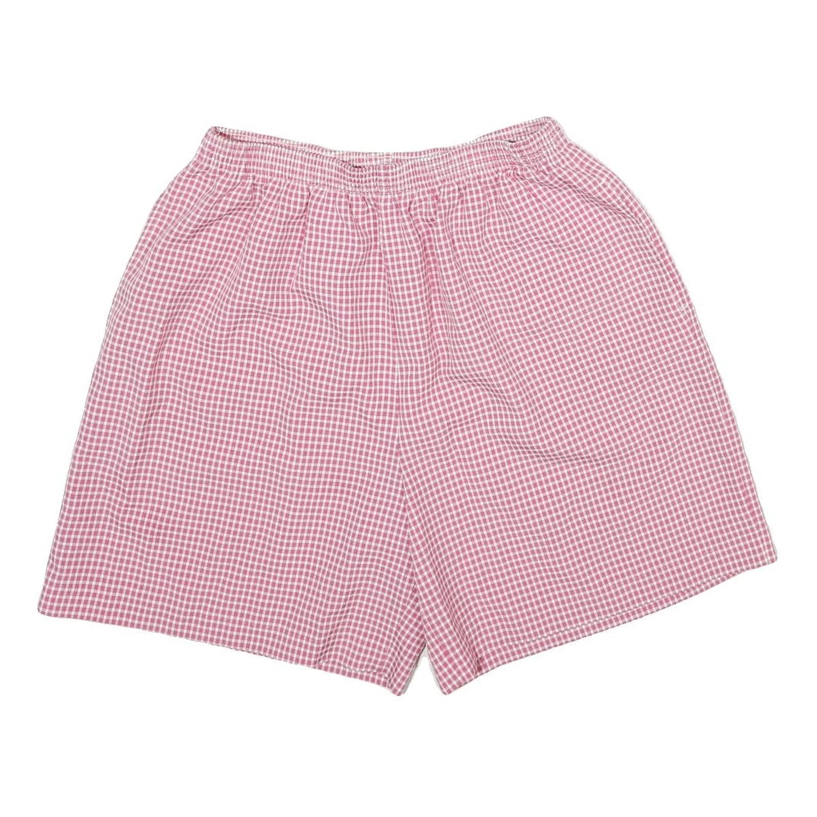 BON WORTH Womens Pink Checked Casual Shorts L W28 Lightweight Summer Refurbished - N/A refurbished available on Cerqular