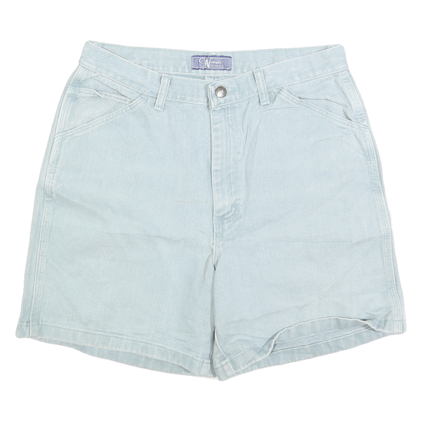 WRANGLER Womens Shorts Blue Casual Plain M W30 Denim 90s Style Refurbished - N/A refurbished available on Cerqular