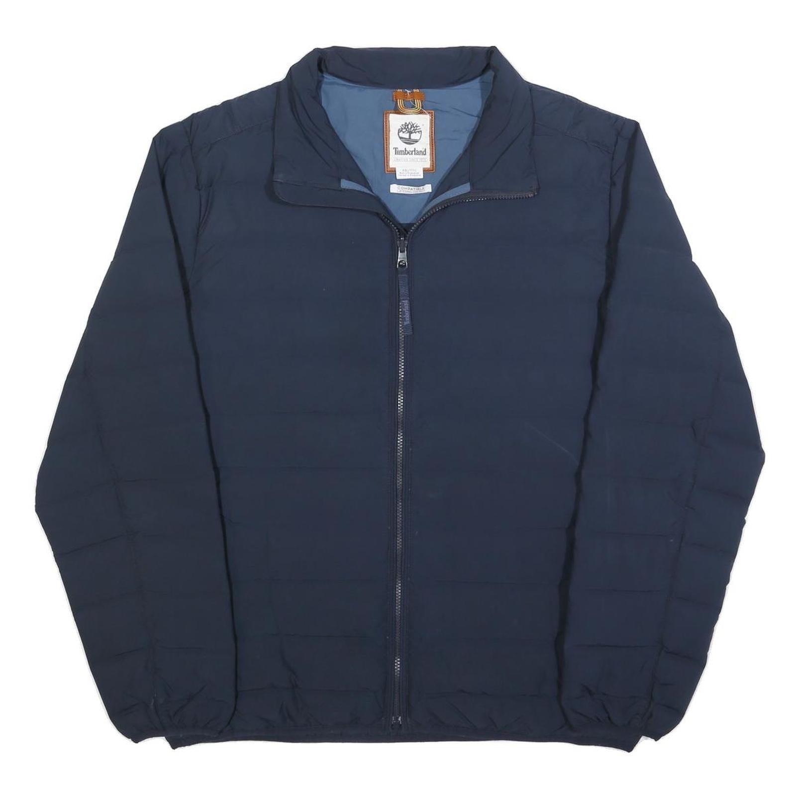 TIMBERLAND Mens Navy Blue Puffer Jacket 2XL Polyester Blend Zip Casual Outdoor Refurbished - N/A refurbished available on Cerqular