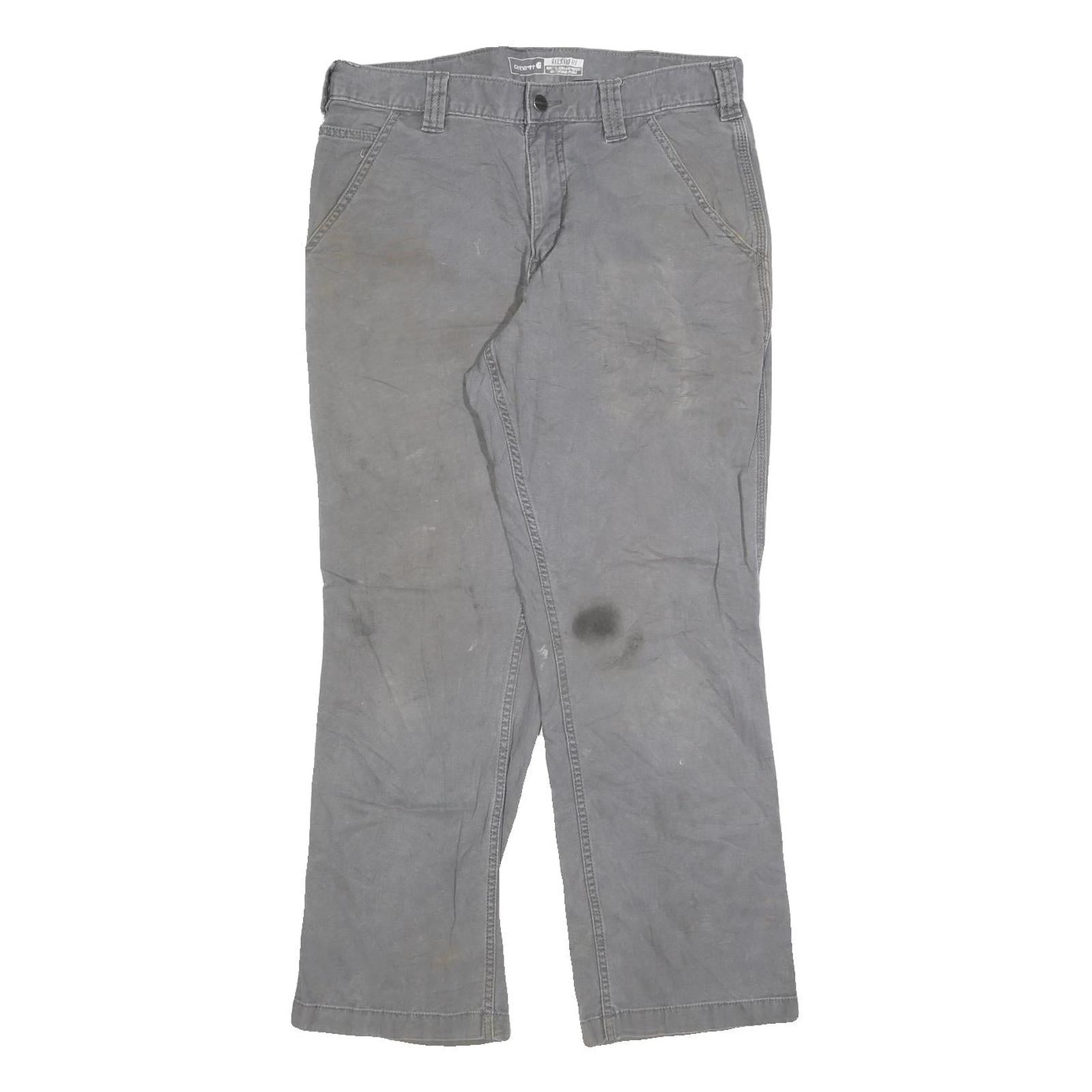 CARHARTT Mens Cotton Blend Grey Relaxed Straight Trousers W32 L30 Workwear Refurbished - N/A refurbished available on Cerqular