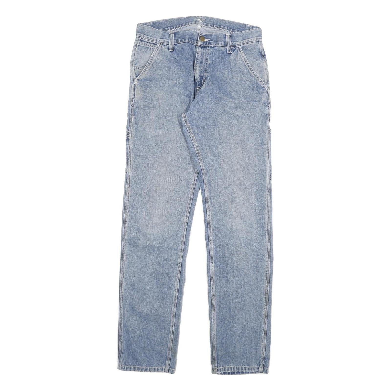 CARHARTT Mens Slim Light Blue Denim Jeans W29 L34 Zip Closure Cotton Blend Refurbished - N/A refurbished available on Cerqular