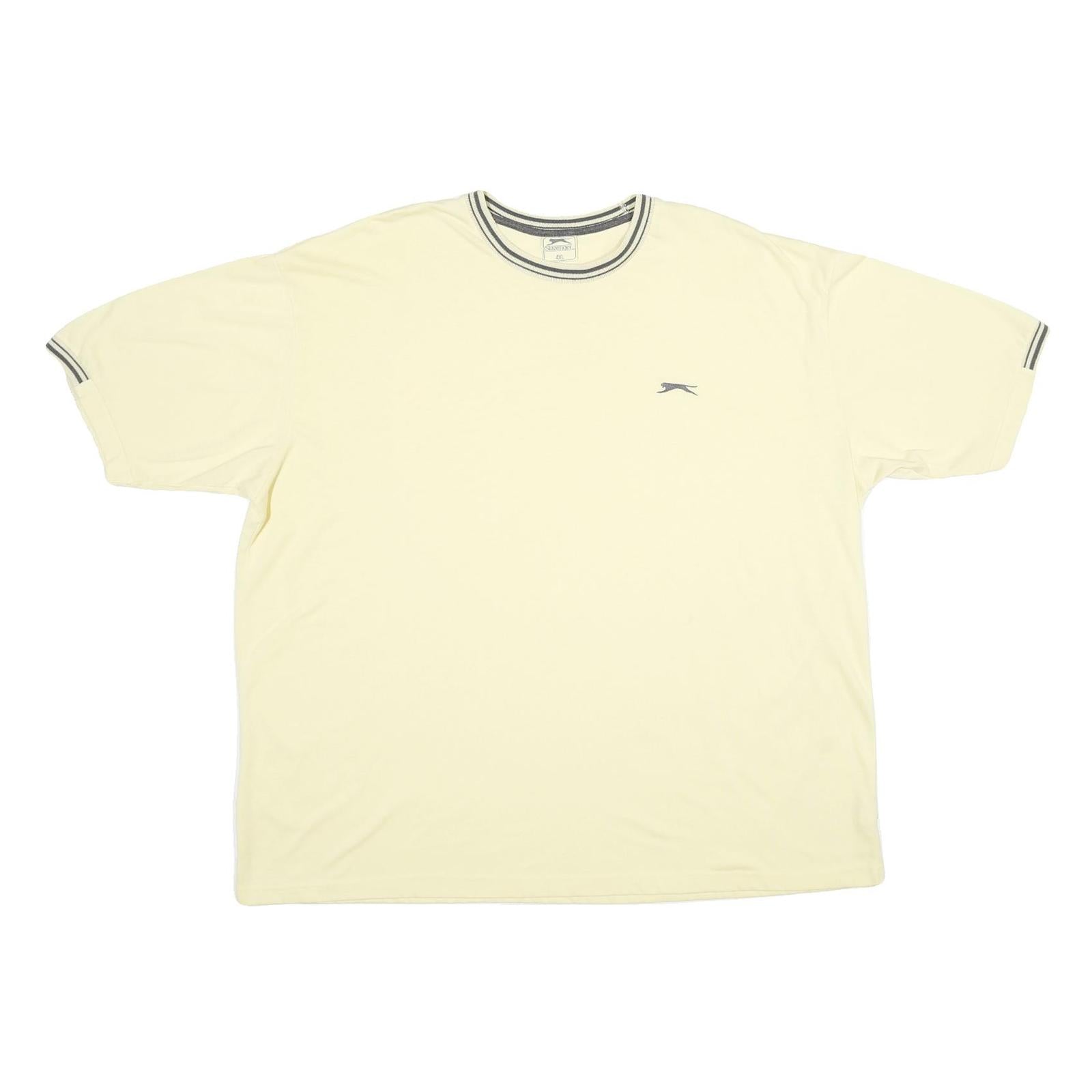SLAZENGER Mens Cream & Grey T-Shirt 4XL Short Sleeve Crew Neck Cotton Casual Refurbished - N/A refurbished available on Cerqular