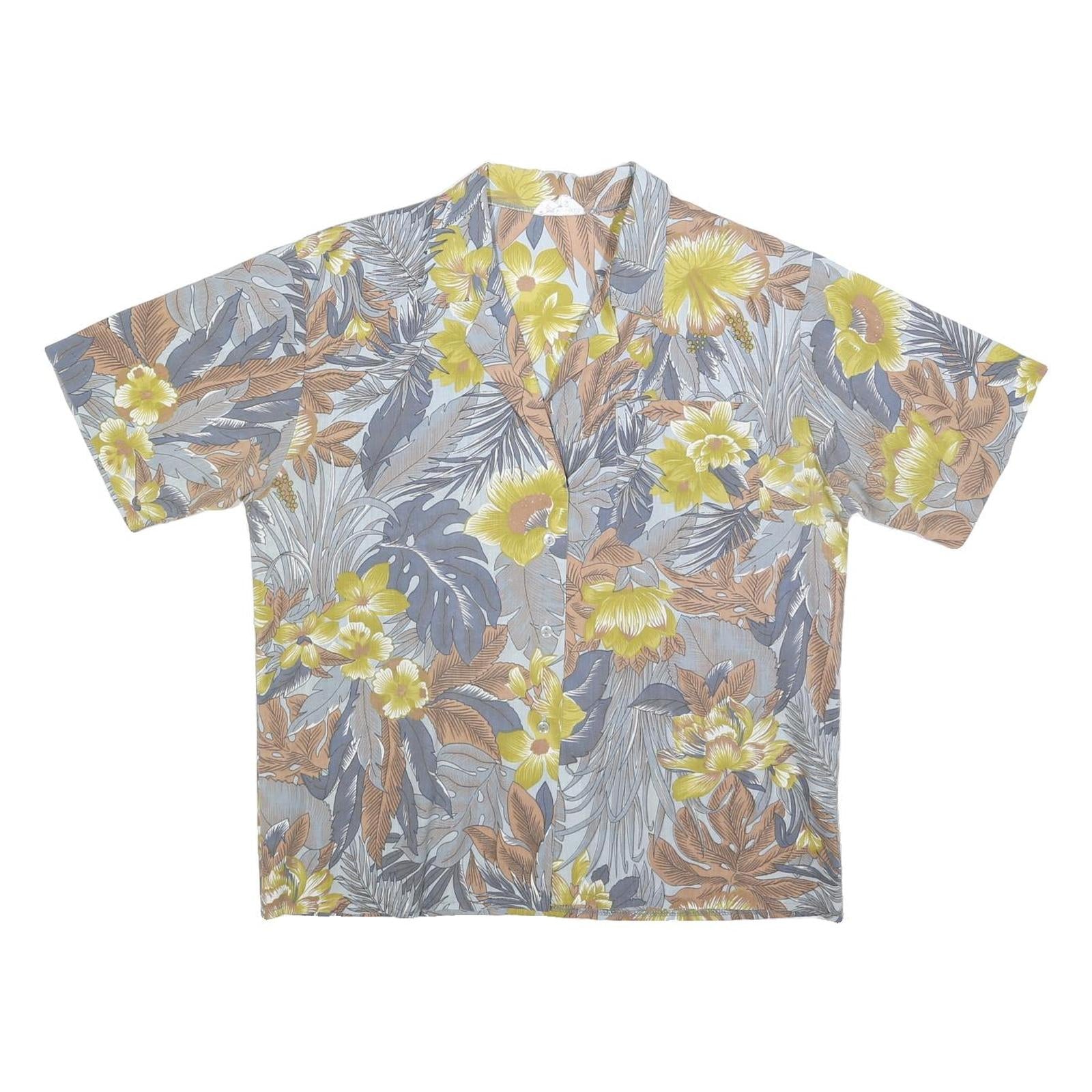 Buy Womens Yellow Grey Cotton Blend Floral Printed Shirt Short Sleeve Collared L Refurbished - $18.19 Womens Yellow Grey Cotton Blend Floral Printed Shirt Short Sleeve Collared L Refurbished - N/A refurbished available on Cerqular