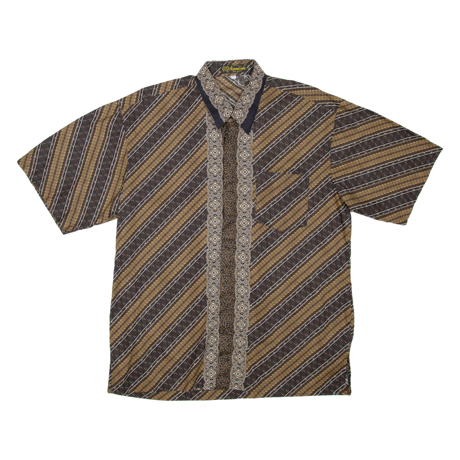 ARJUNA WEDA Mens Shirt Brown Striped 2XL Refurbished - N/A refurbished available on Cerqular