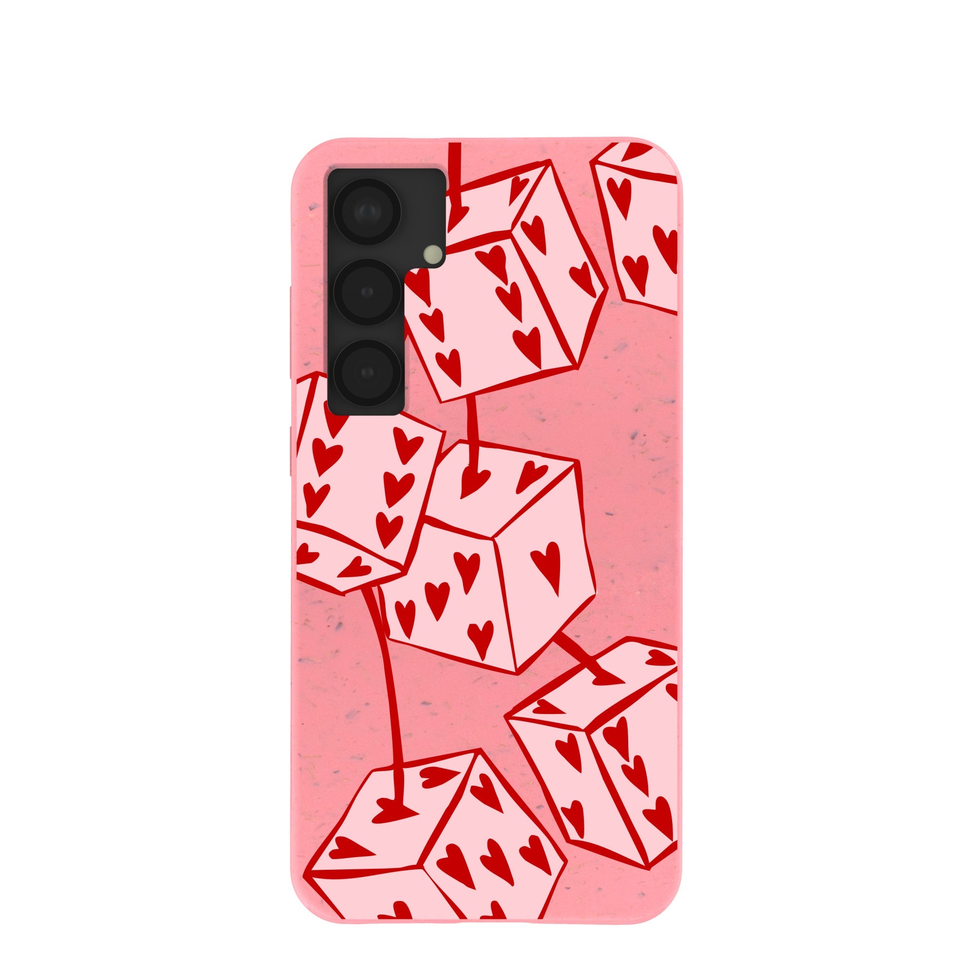 Bubblegum Pink Dicey Cherries Samsung Galaxy S25+(Plus) Case Refurbished - Pela Case refurbished available on Cerqular