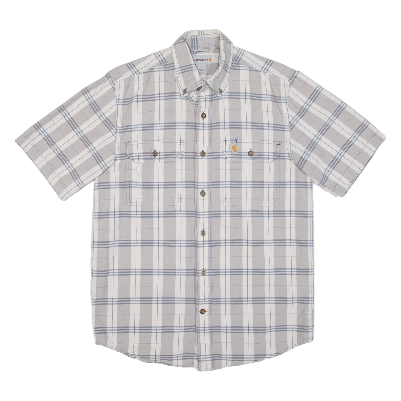 CARHARTT Mens Shirt Grey Check S Refurbished - N/A refurbished available on Cerqular