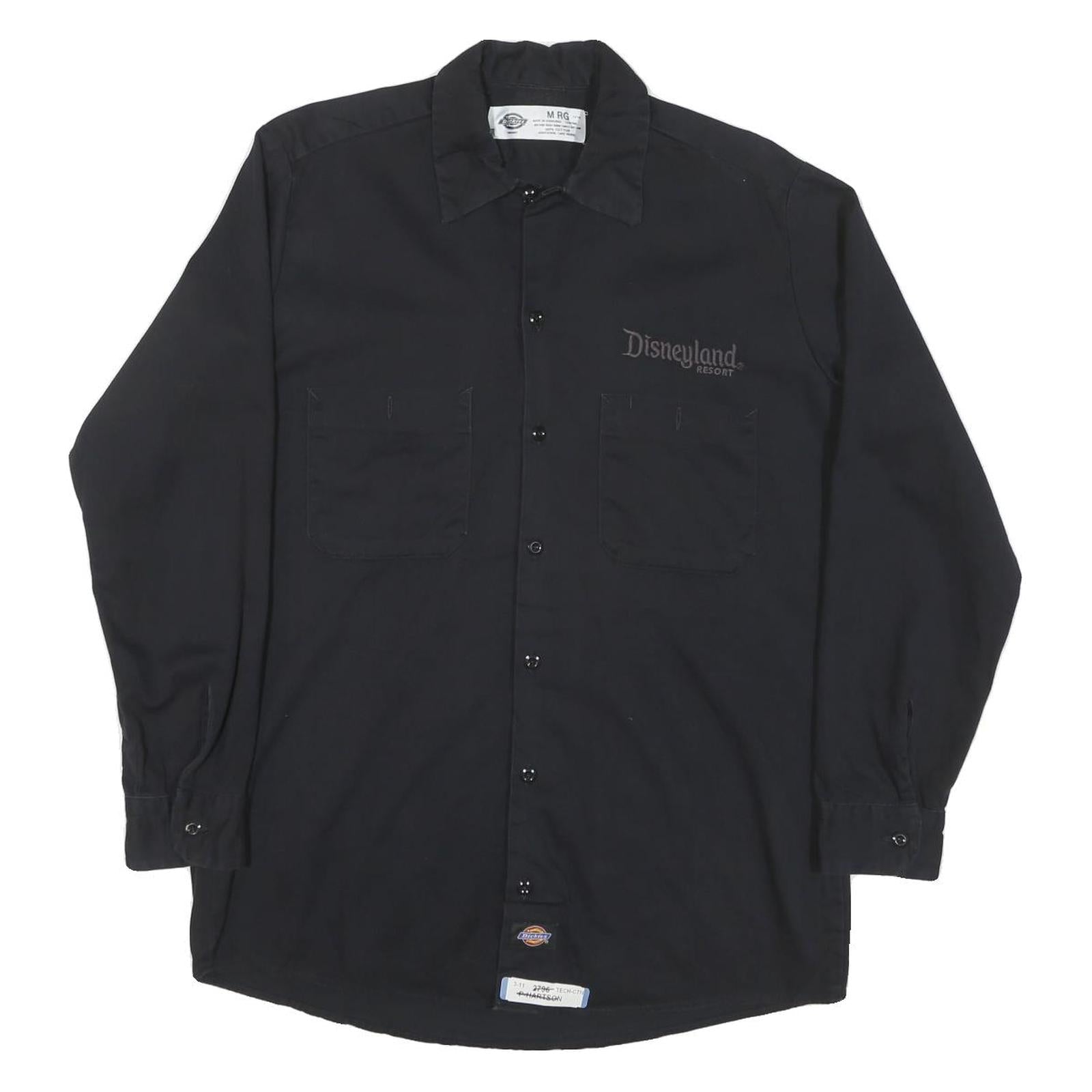 DICKIES Mens Black Worker Shirt M Cotton Blend Button-Down Long Sleeve Relaxed Refurbished - N/A refurbished available on Cerqular