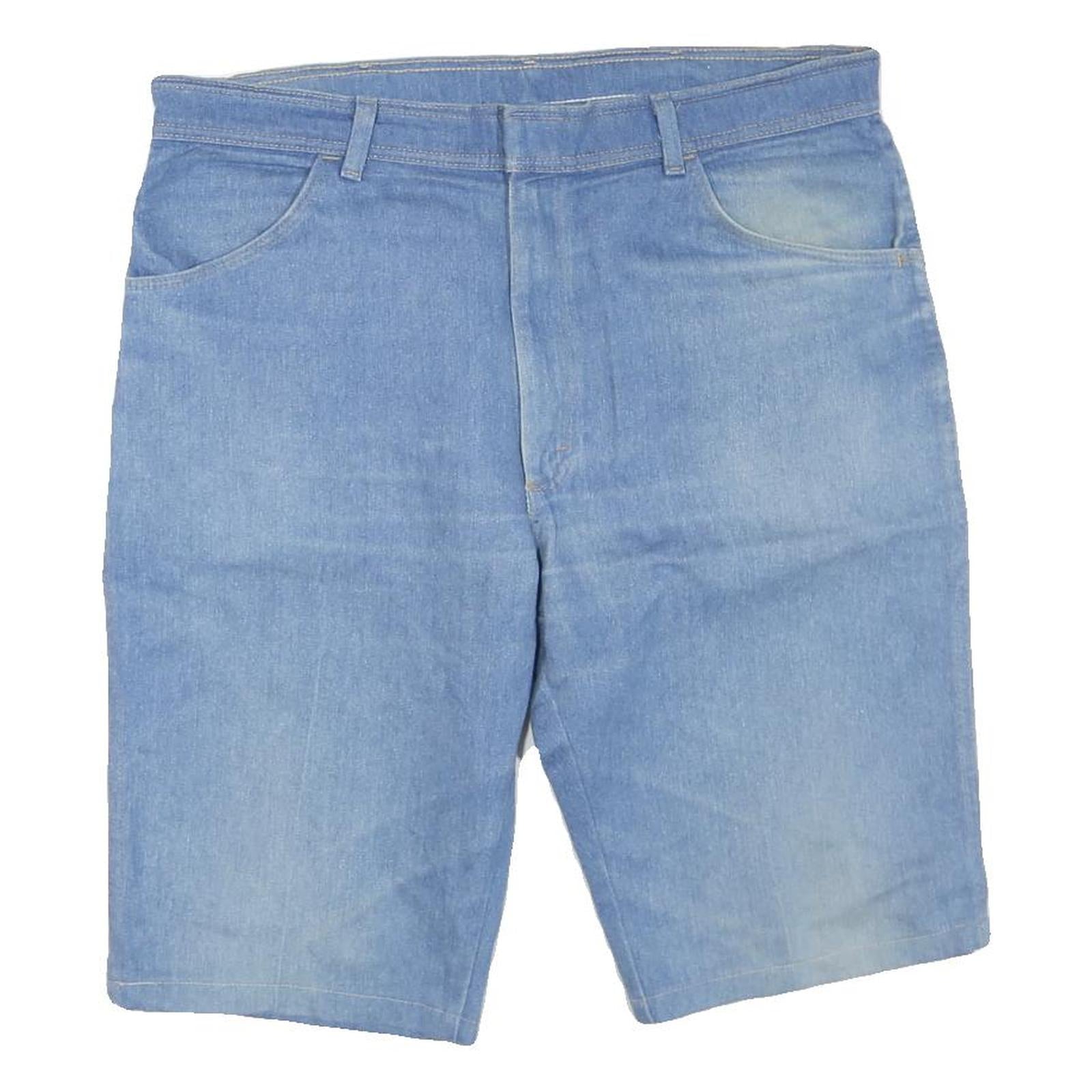 WRANGLER Womens Shorts Blue Casual Denim L W38 Lightweight Cotton Blend Refurbished - N/A refurbished available on Cerqular