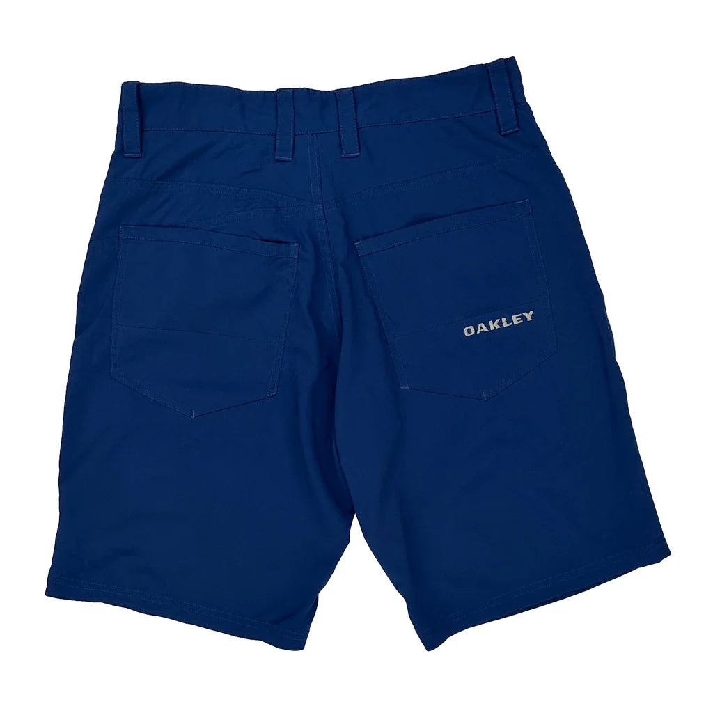 Oakley Shorts - 32W 9L Blue Polyester Refurbished - Thrifted (note: this is a term often used to describe second- refurbished available on Cerqular