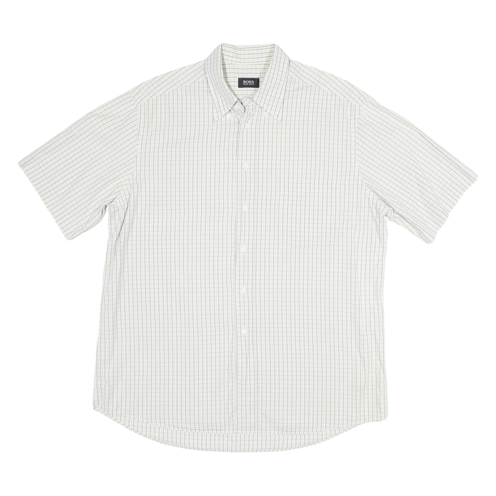 Buy BOSS Mens White & Beige Checked Shirt Short Sleeve Cotton Blend L Casual Refurbished - $24.69 BOSS Mens White & Beige Checked Shirt Short Sleeve Cotton Blend L Casual Refurbished - N/A refurbished available on Cerqular