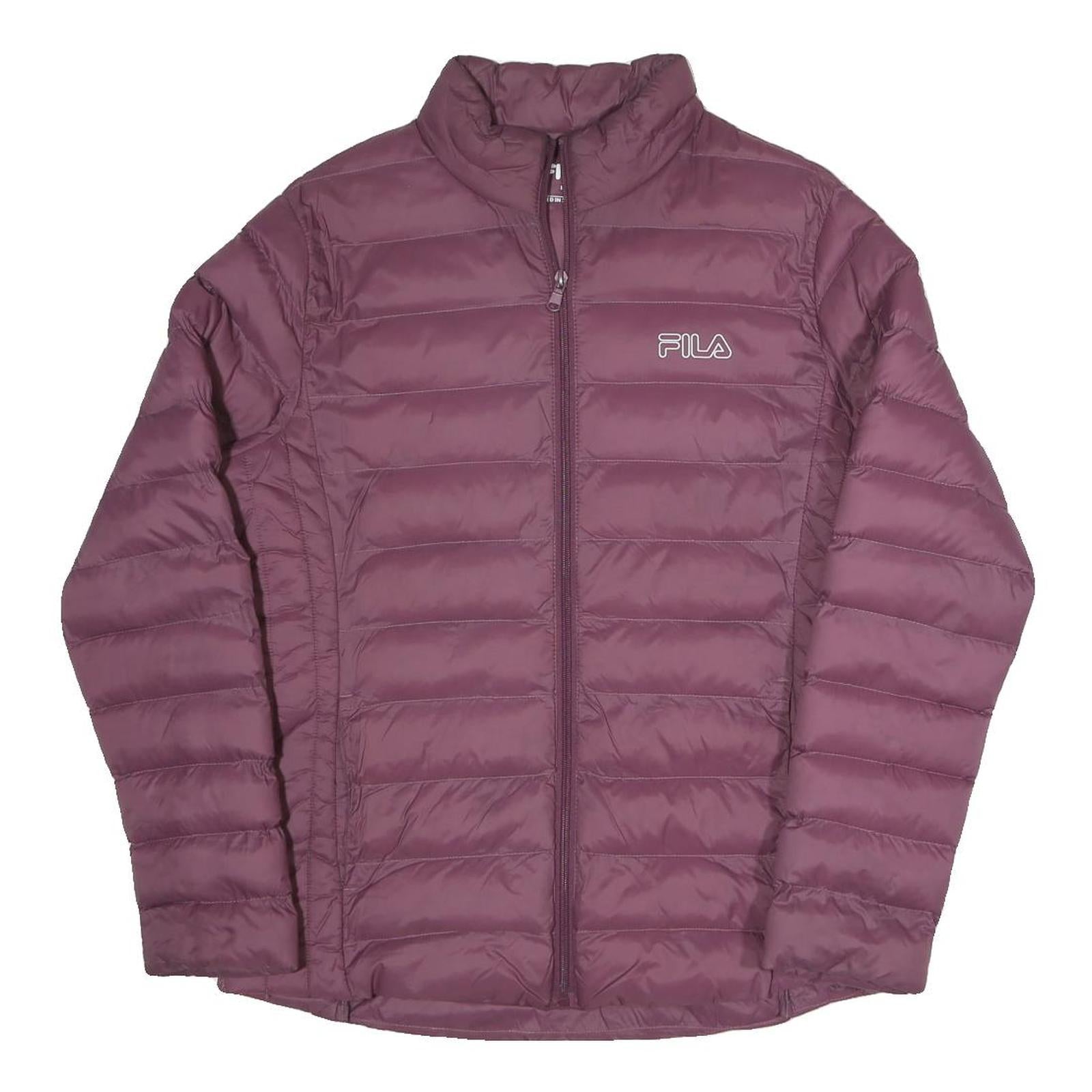 FILA Womens Maroon Quilted Jacket L Polyester Blend Zip Casual Lightweight Sport Refurbished - N/A refurbished available on Cerqular