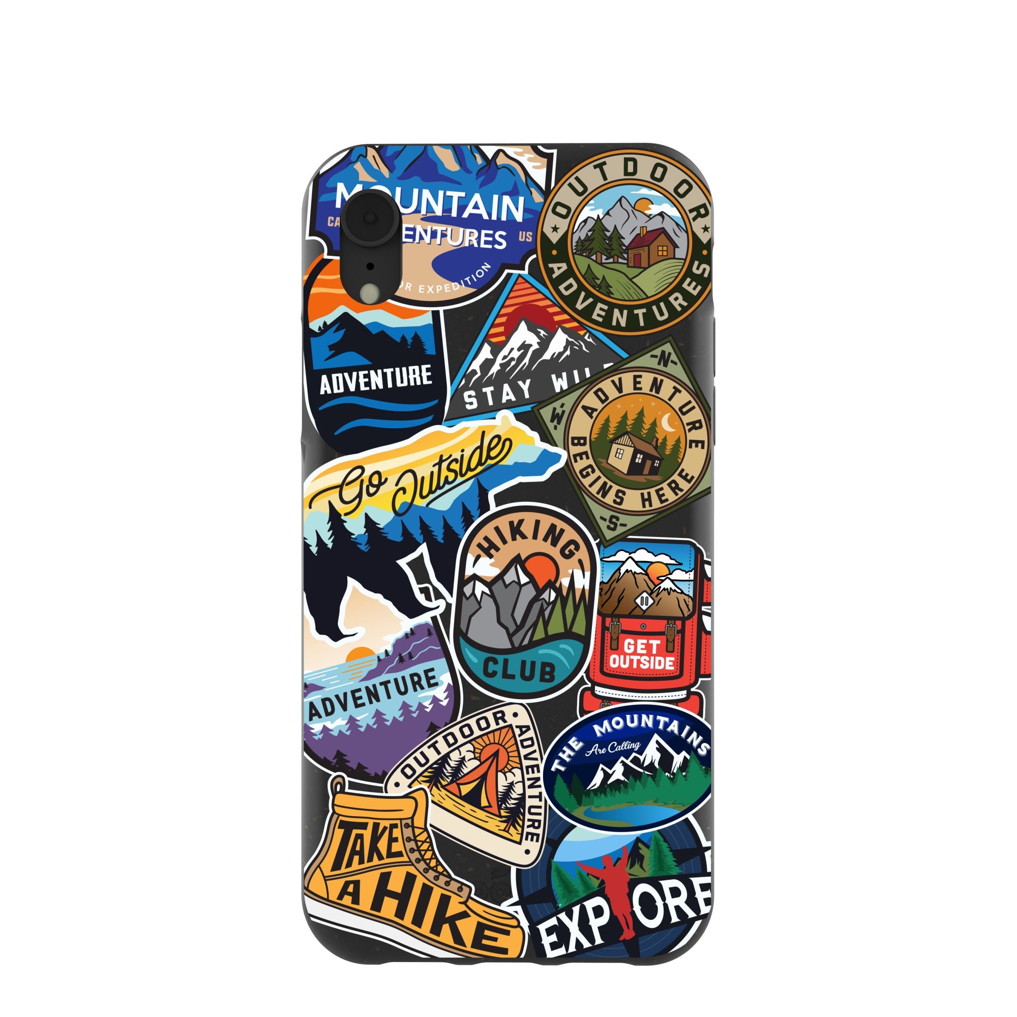 Black Trail Stickers iPhone XR Case Refurbished - Pela Case refurbished available on Cerqular