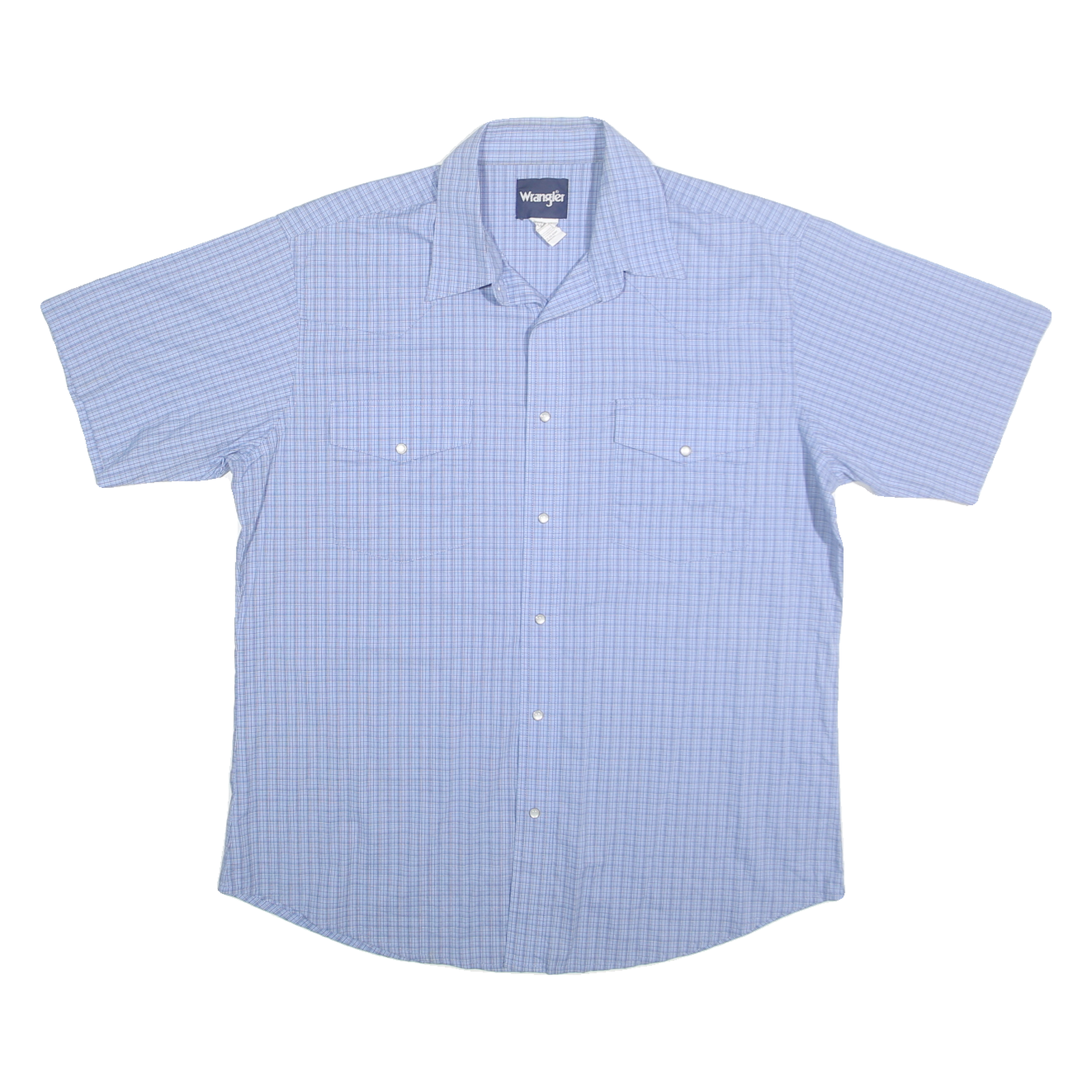 WRANGLER Mens Blue Check Shirt XL Cotton Blend Comfortable Casual Refurbished - N/A refurbished available on Cerqular