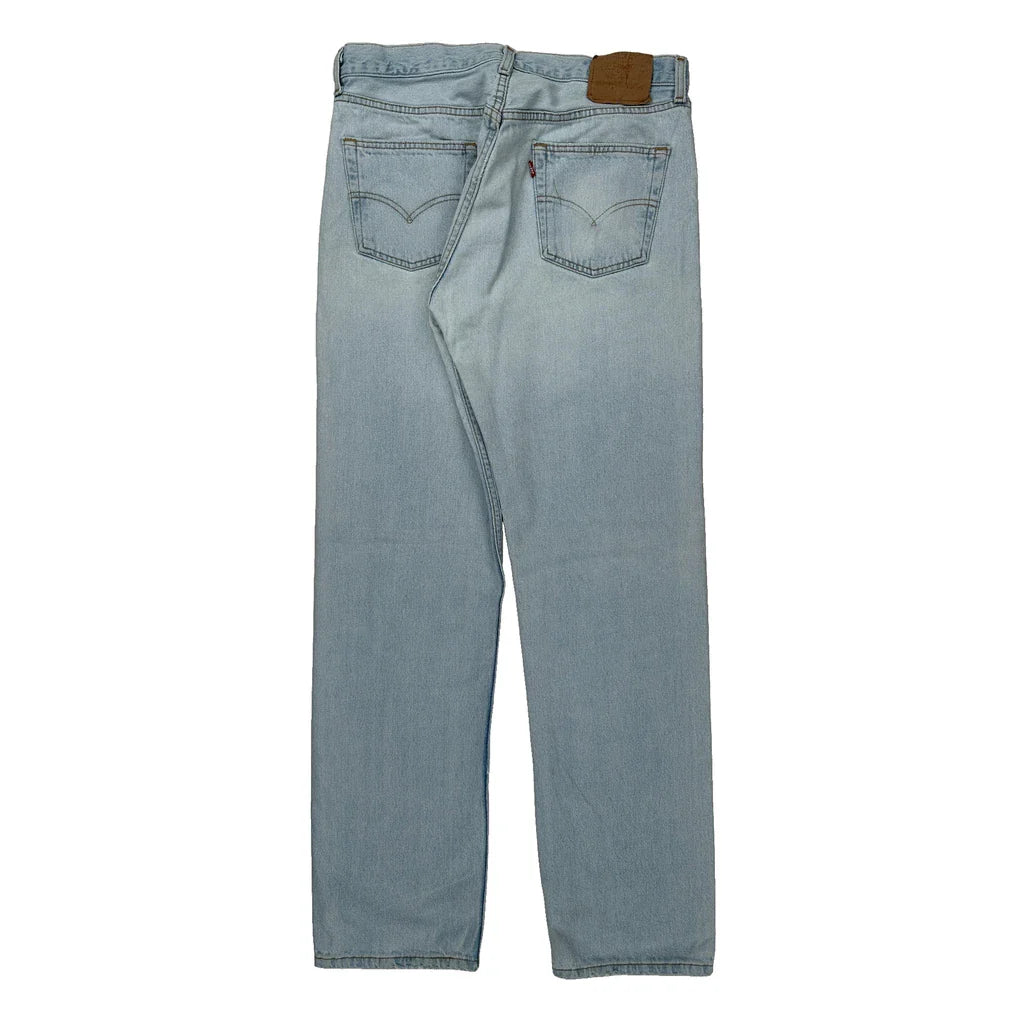 501 Levis Jeans - 32W 30L Light Wash Cotton Refurbished - Thrifted (note: this is a term often used to describe second- refurbished available on Cerqular