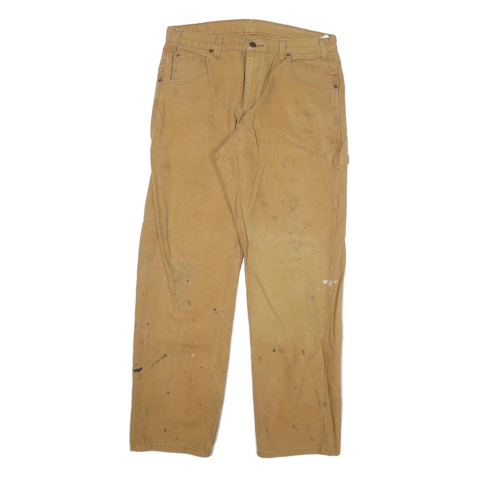 DICKIES Mens Cotton Blend Beige Regular Fit Straight Leg Trousers W32 L31 Refurbished - N/A refurbished available on Cerqular