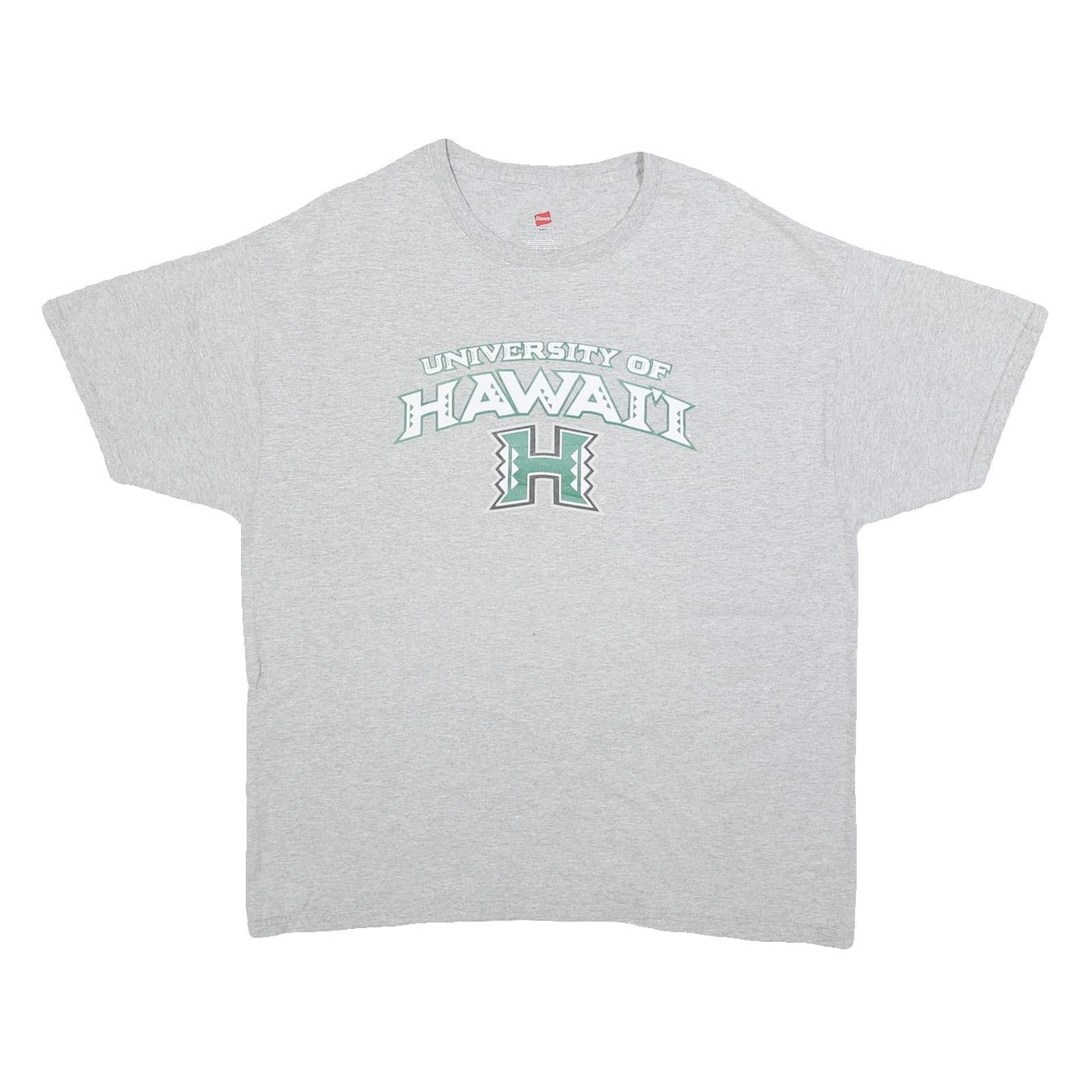 HANES Mens Grey University Of Hawaii Graphic T-Shirt XL Short Sleeve Crew Neck Refurbished - N/A refurbished available on Cerqular