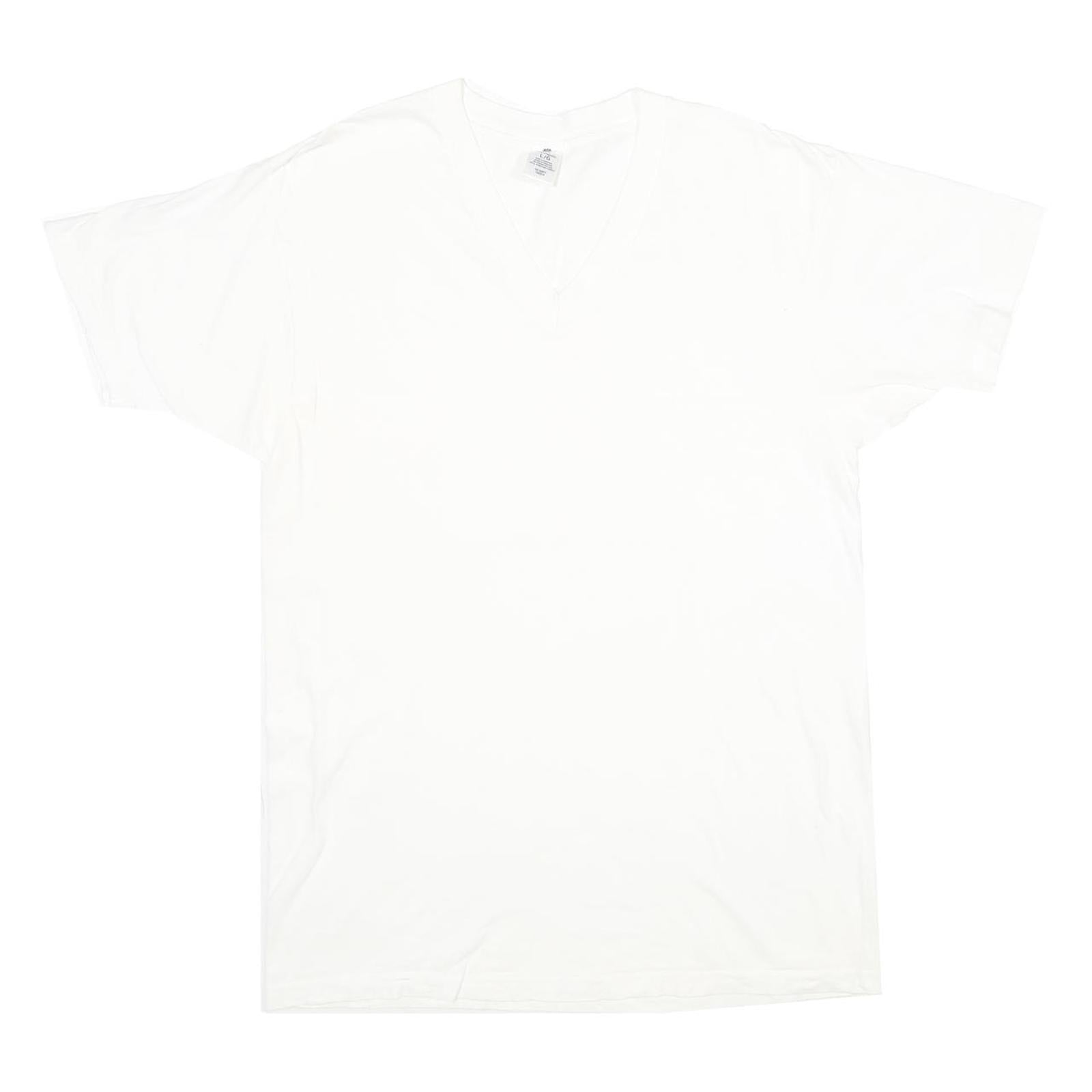 STAFFORD Mens White L Cotton T-Shirt V-Neck Short Sleeve Plain Casual Refurbished - N/A refurbished available on Cerqular