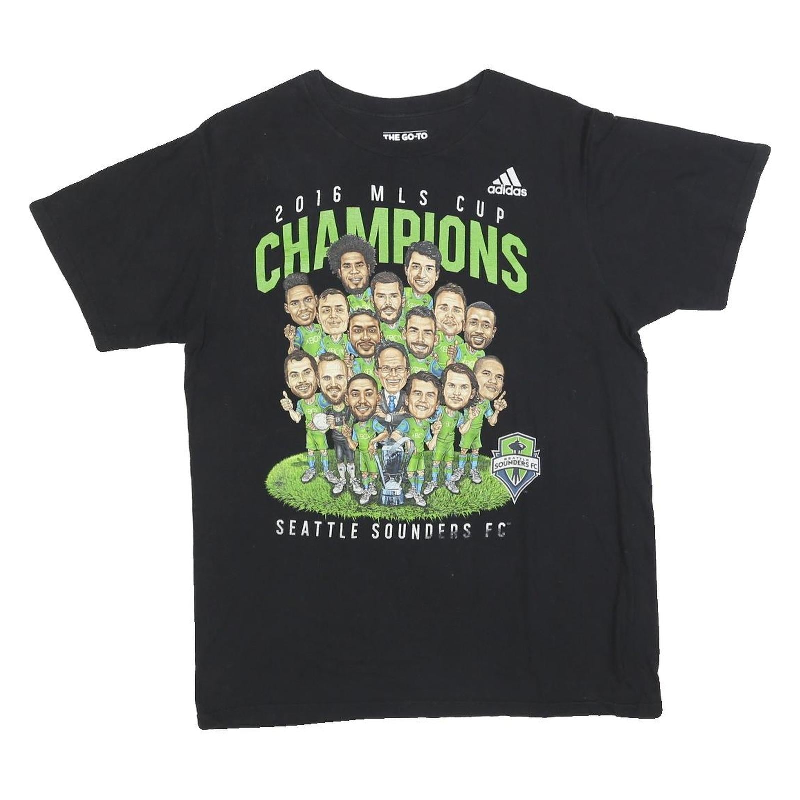Buy ADIDAS Mens Black 2016 MLS Cup Champions Seattle Sounders FC Graphic T-Shirt M Refurbished - $45.49 ADIDAS Mens Black 2016 MLS Cup Champions Seattle Sounders FC Graphic T-Shirt M Refurbished - N/A refurbished available on Cerqular
