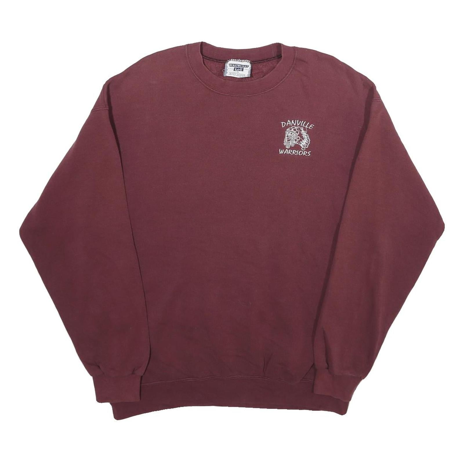 LEE Mens Maroon Danville Warriors Crew Neck L Cotton Blend Sweatshirt Refurbished - N/A refurbished available on Cerqular