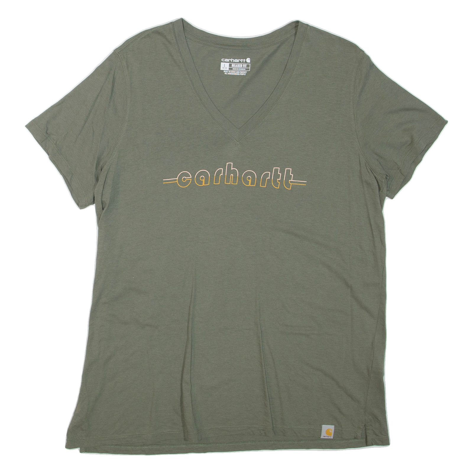 CARHARTT Womens T-Shirt Green V-Neck L Refurbished - N/A refurbished available on Cerqular