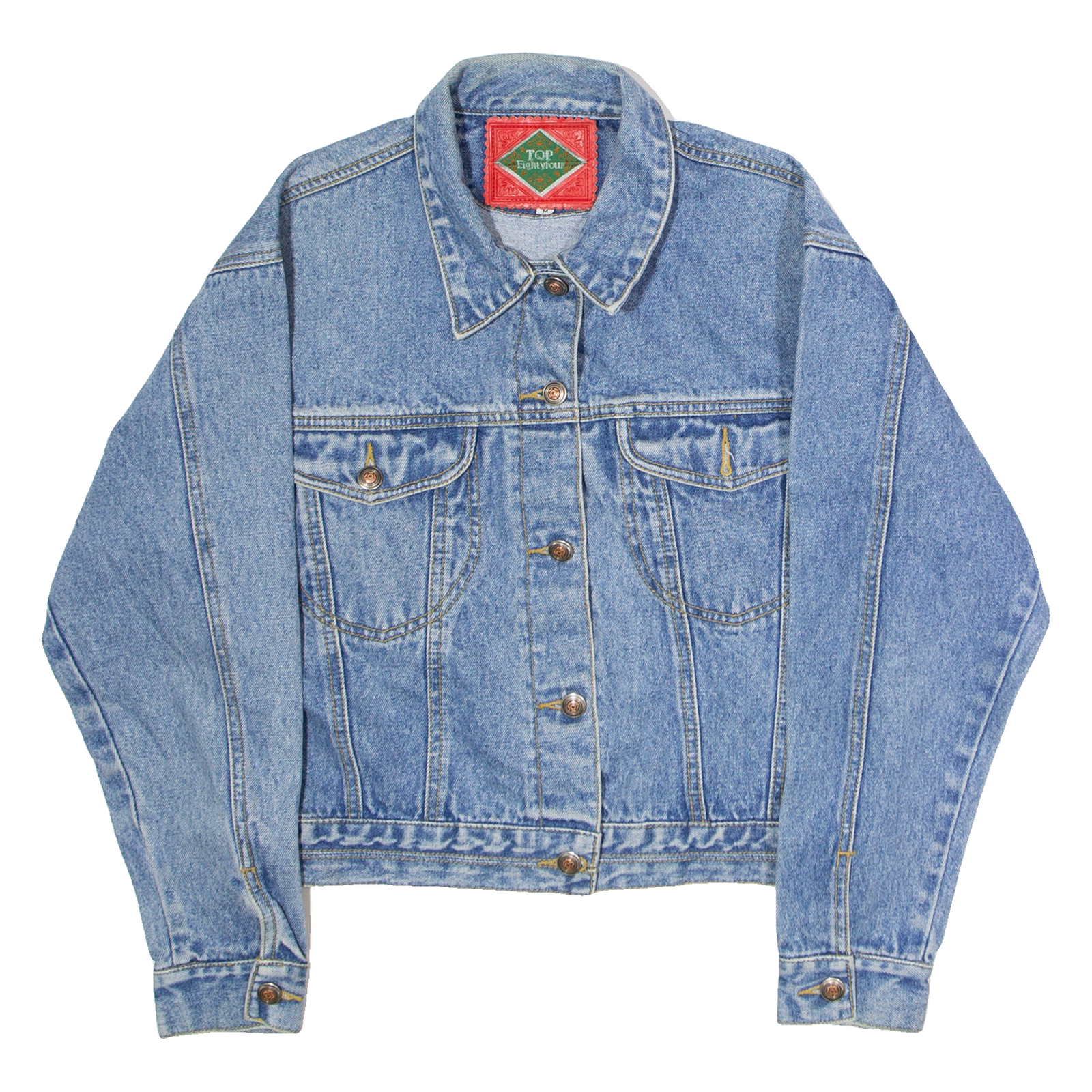 Buy TOP EIGHTY FOUR Womens Denim Jacket Blue 90s M Refurbished - $37.69 TOP EIGHTY FOUR Womens Denim Jacket Blue 90s M Refurbished - N/A refurbished available on Cerqular