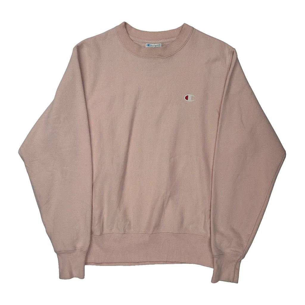 Buy Reverse Weave Champion Sweatshirt - Small Pink Cotton Refurbished - $60.29 Reverse Weave Champion Sweatshirt - Small Pink Cotton Refurbished - Thrifted (note: this is a term often used to describe second- refurbished available on Cerqular