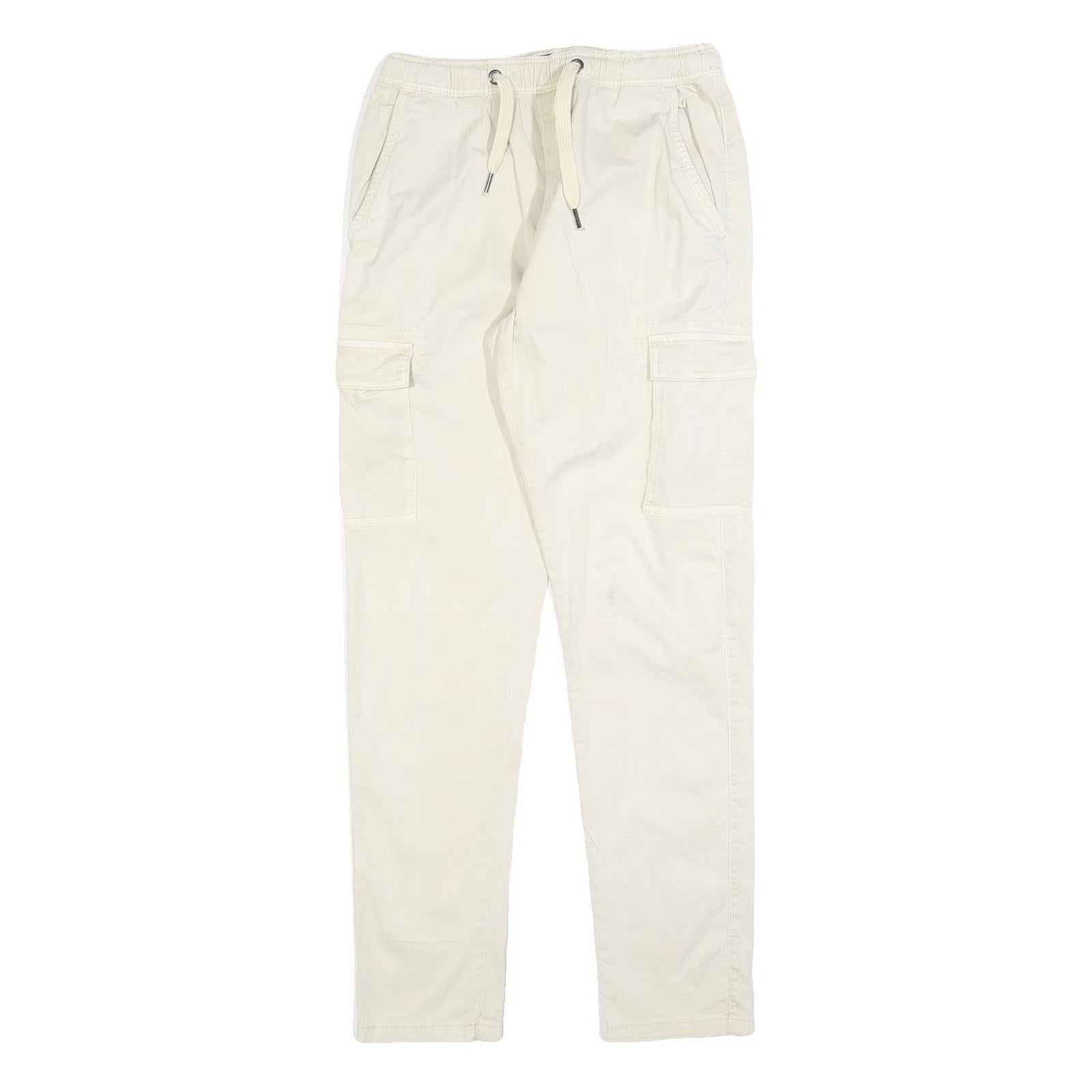 INDICODE JEANS Mens Cotton Blend White Slim Tapered Trousers W28 L30 Casual Refurbished - N/A refurbished available on Cerqular