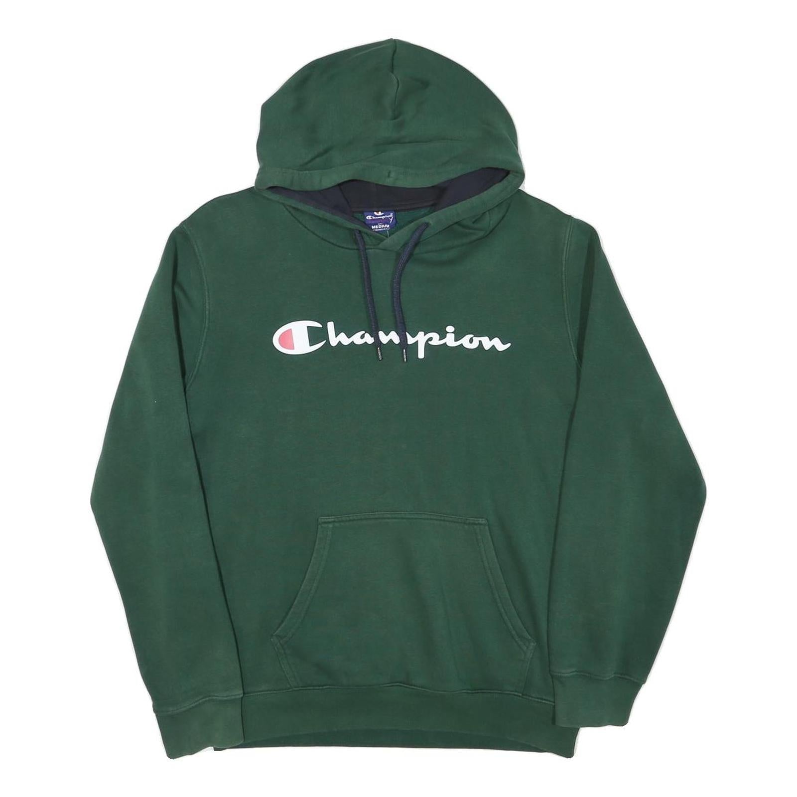 CHAMPION Mens Green Pullover Hoodie M Cotton Blend Logo Sweatshirt Refurbished - N/A refurbished available on Cerqular