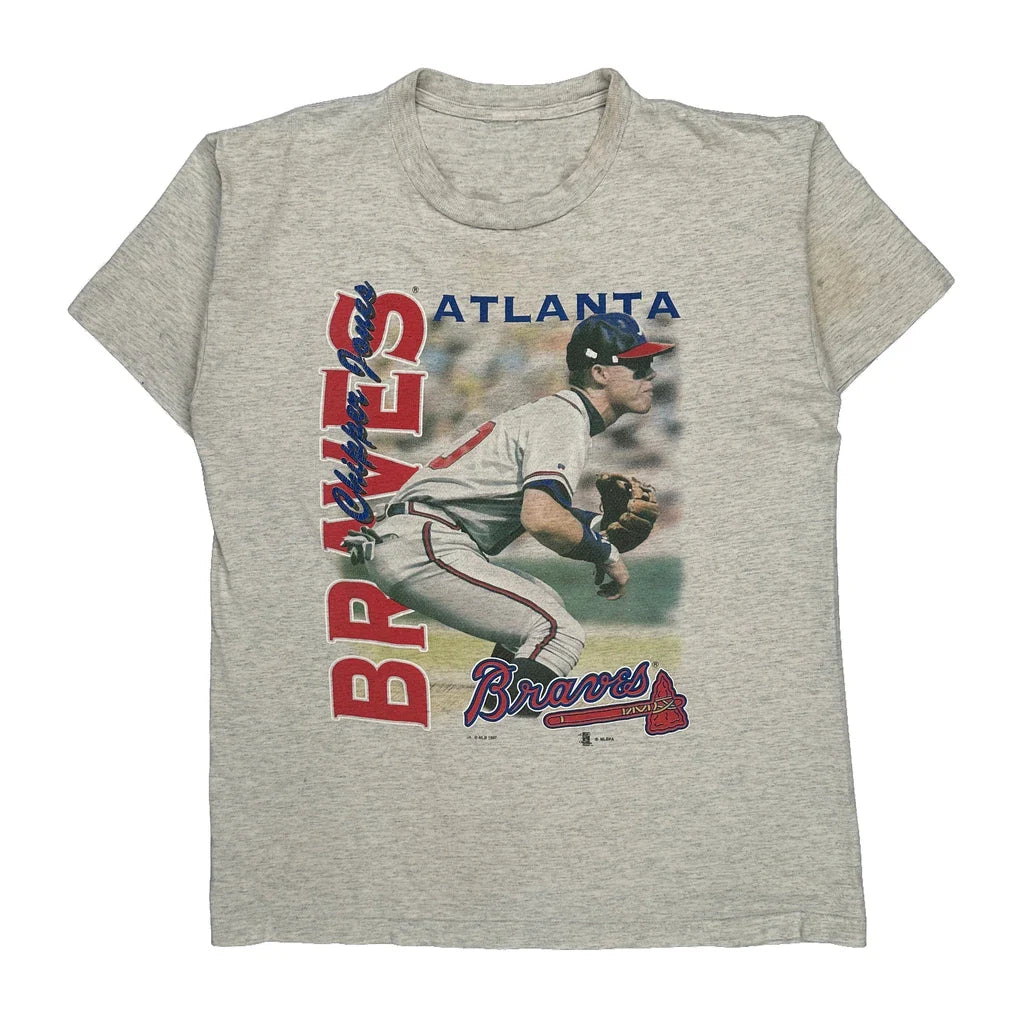 Atlanta Braves Champion Graphic T-Shirt - Medium Multicoloured Cotton Refurbished - Thrifted (note: this is a term often used to describe second- refurbished available on Cerqular