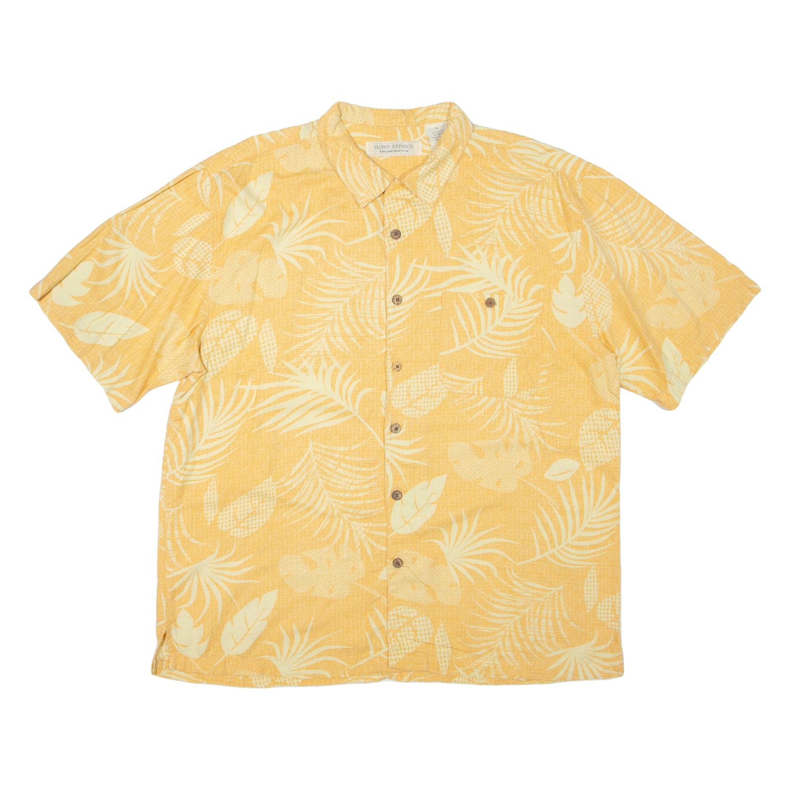 ISLAND REPUBLIC Mens Hawaiian Shirt Orange Floral XL Refurbished - N/A refurbished available on Cerqular