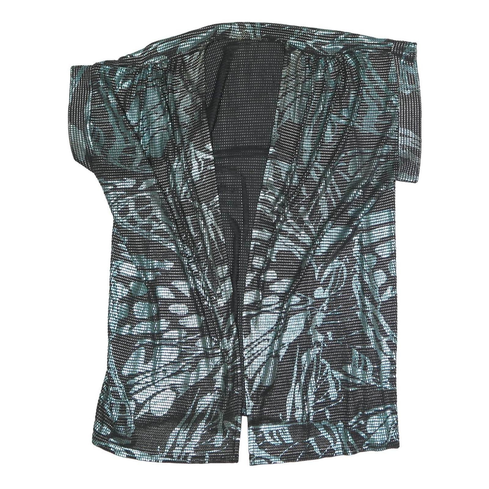 Womens Black & Green Printed Top Short Sleeve V-Neck XL Summer Casual Refurbished - N/A refurbished available on Cerqular