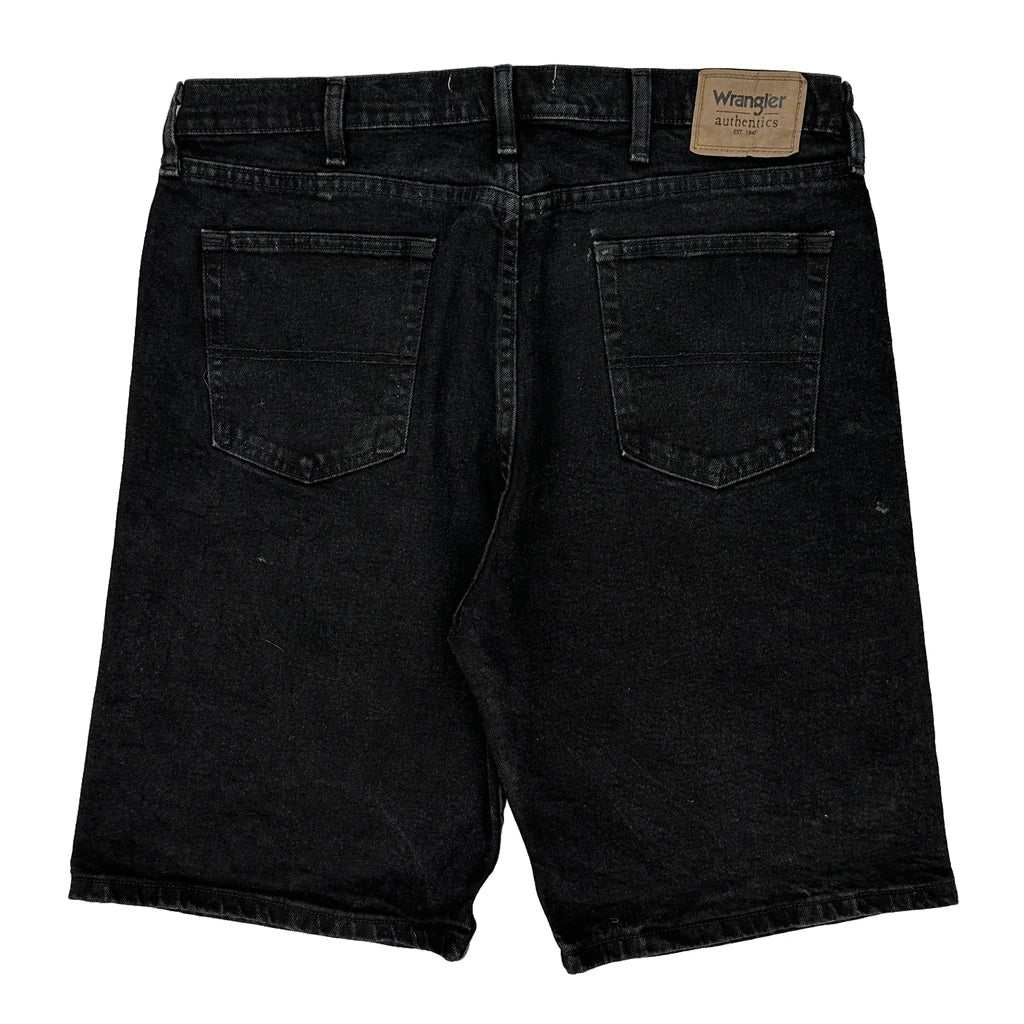 Wrangler Denim Shorts - 38W 10L Black Cotton Refurbished - Thrifted (note: this is a term often used to describe second- refurbished available on Cerqular