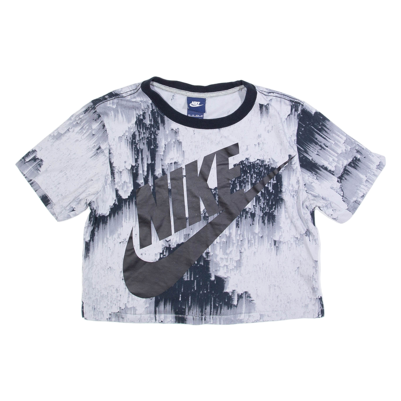 NIKE Cropped Womens Tie Dye T-Shirt Blue XS Refurbished - N/A refurbished available on Cerqular