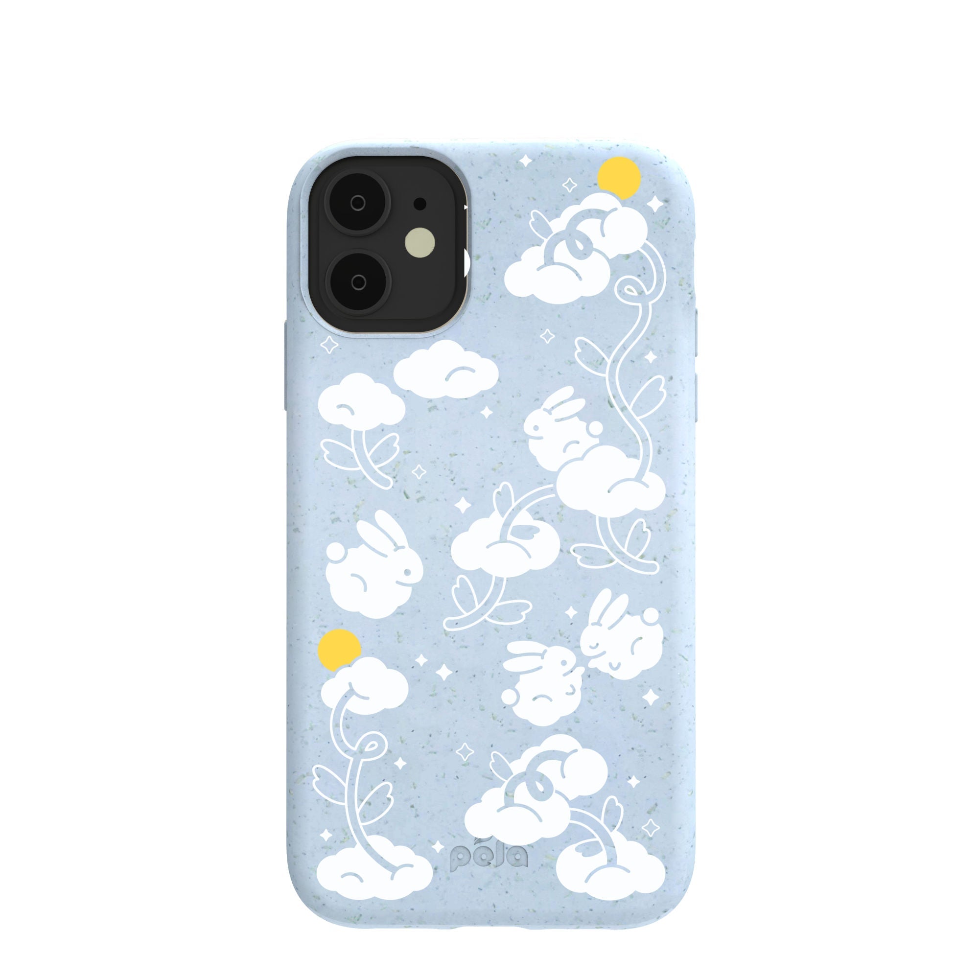 Powder Blue Fluffy Flower iPhone 11 Case Refurbished - Pela Case refurbished available on Cerqular