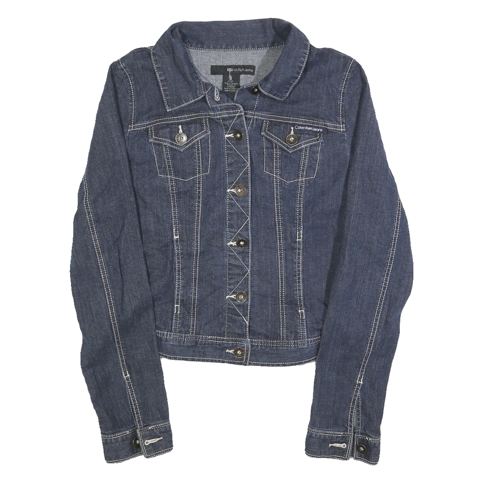 CALVIN KLEIN JEANS Womens Blue Denim Cotton Button Jacket L Casual Stylish Refurbished - N/A refurbished available on Cerqular