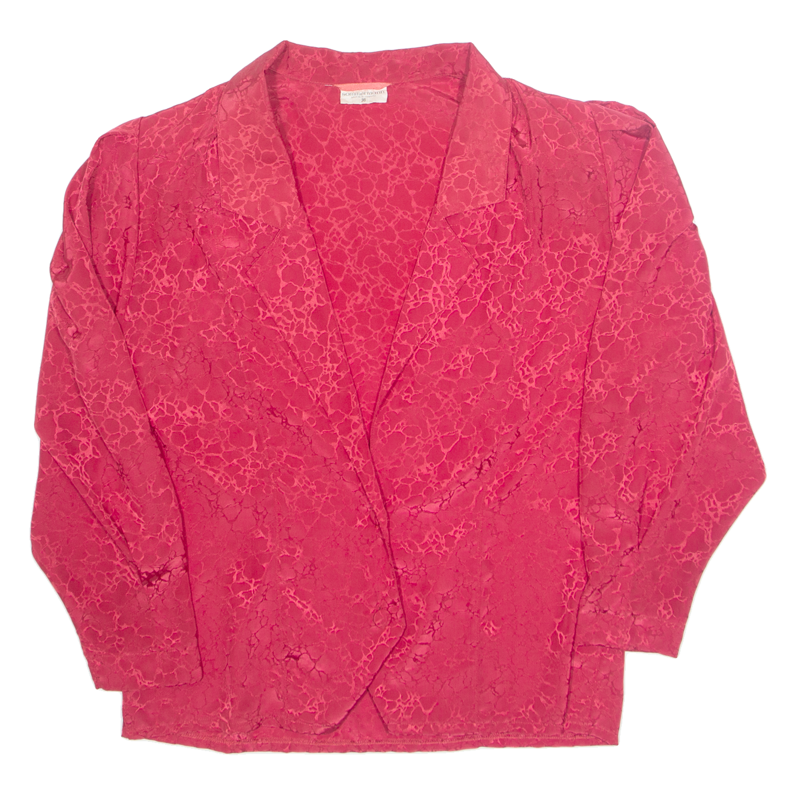 SOMMERMANN Womens Blouse Red V-Neck Long Sleeve 80s S Refurbished - N/A refurbished available on Cerqular