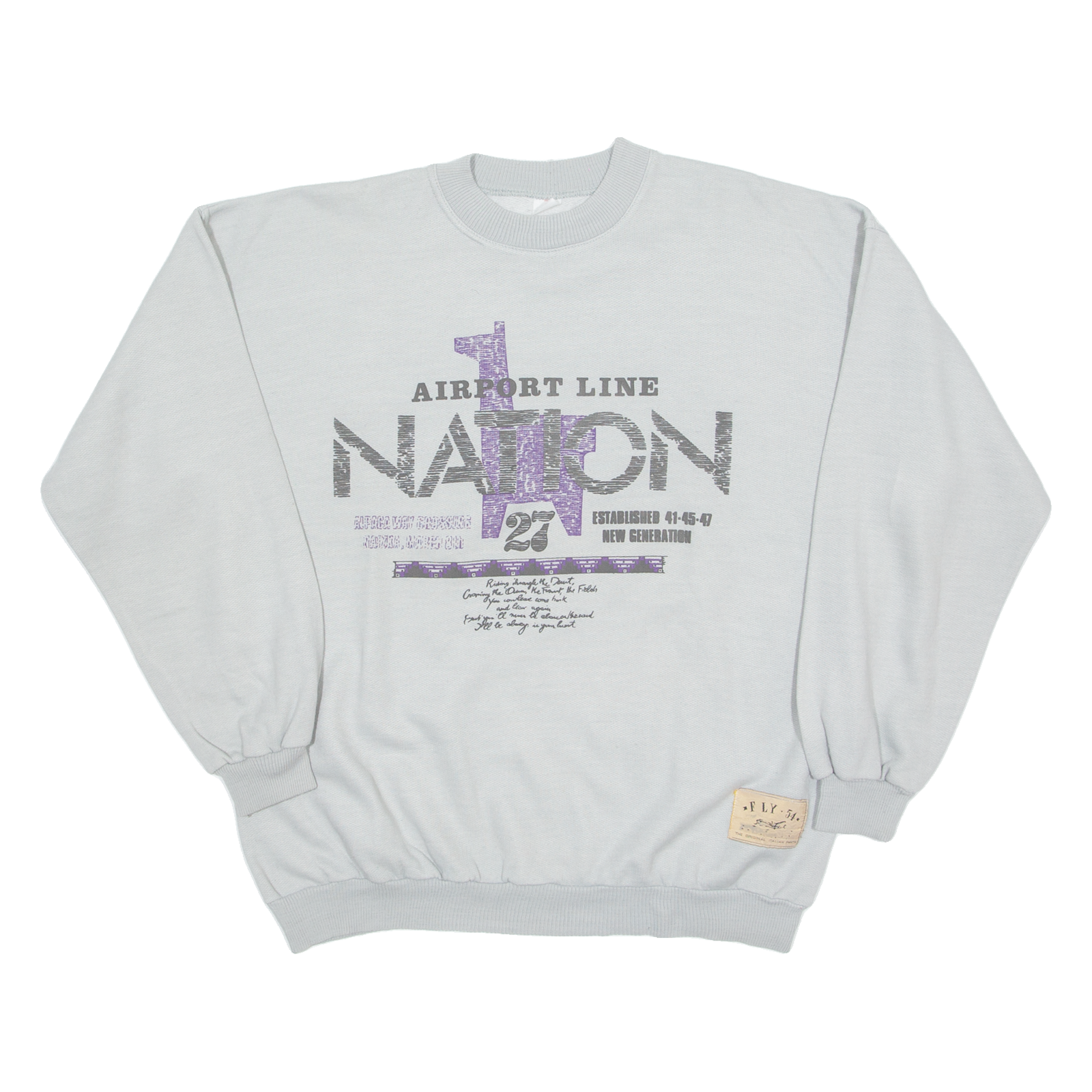 FLY 54 Mens Sweatshirt Grey Crew Neck M Refurbished - N/A refurbished available on Cerqular