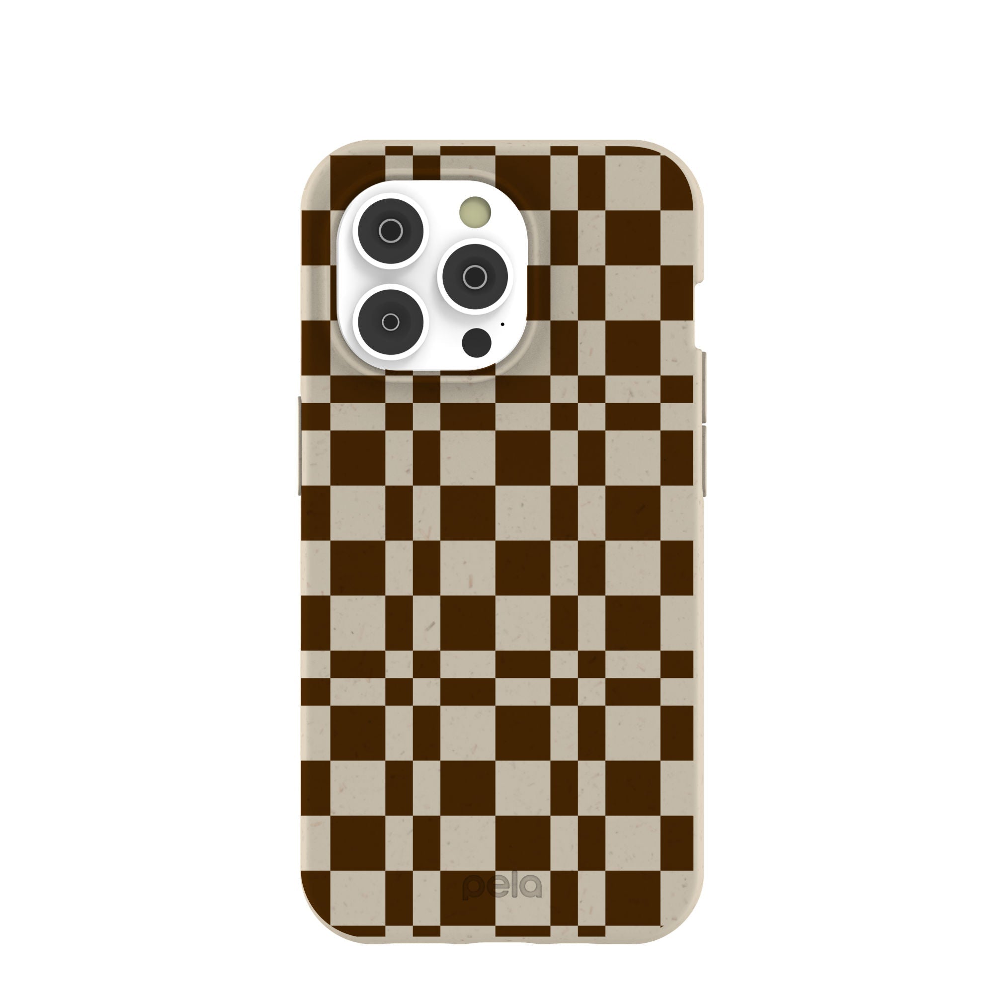 London Fog Chestnut Checkers iPhone 14 Pro Case Refurbished - Pela Case refurbished available on Cerqular