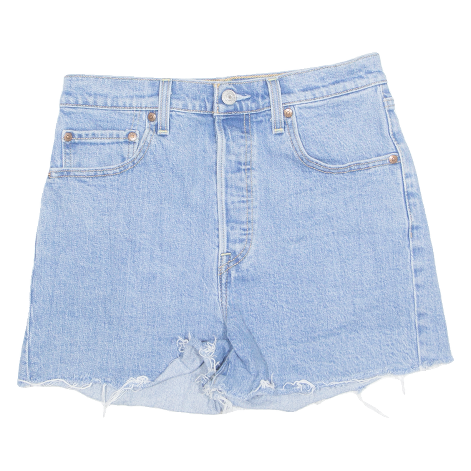 LEVI'S Cut Off High Waist Premium E Womens Denim Shorts Blue S W28 Refurbished - N/A refurbished available on Cerqular