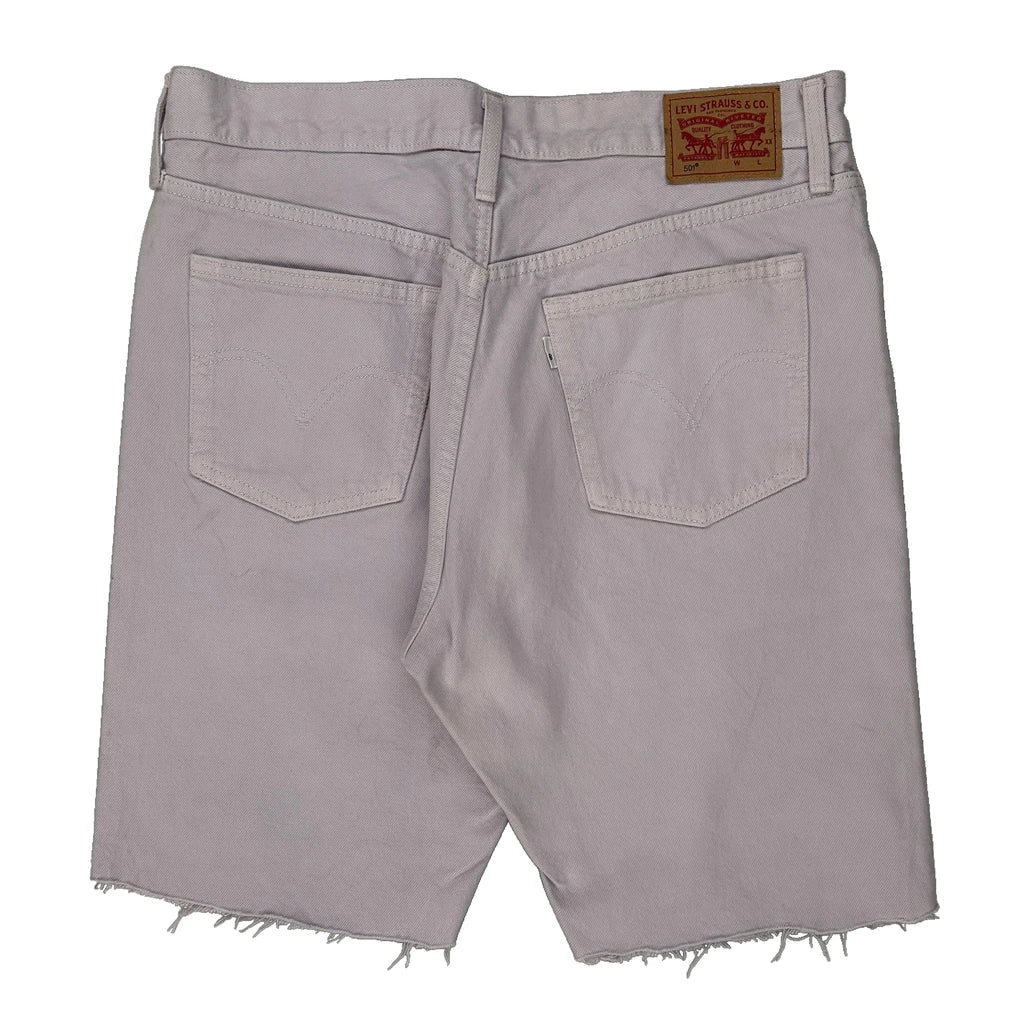 Levis Denim Shorts - 32W 10L Grey Cotton Refurbished - Thrifted (note: this is a term often used to describe second- refurbished available on Cerqular