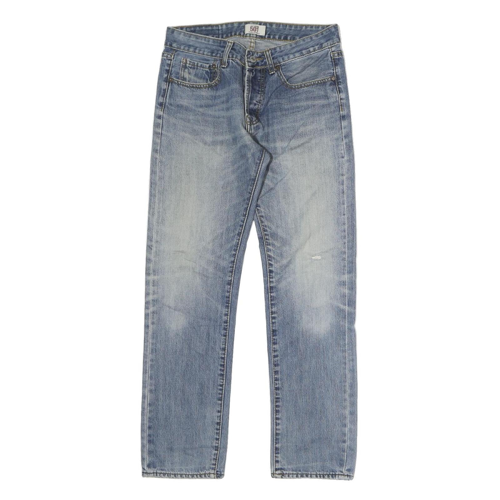 LEVI'S 501 Mens Slim Blue Denim Medium W31 L29 Classic Zip Jeans Refurbished - N/A refurbished available on Cerqular