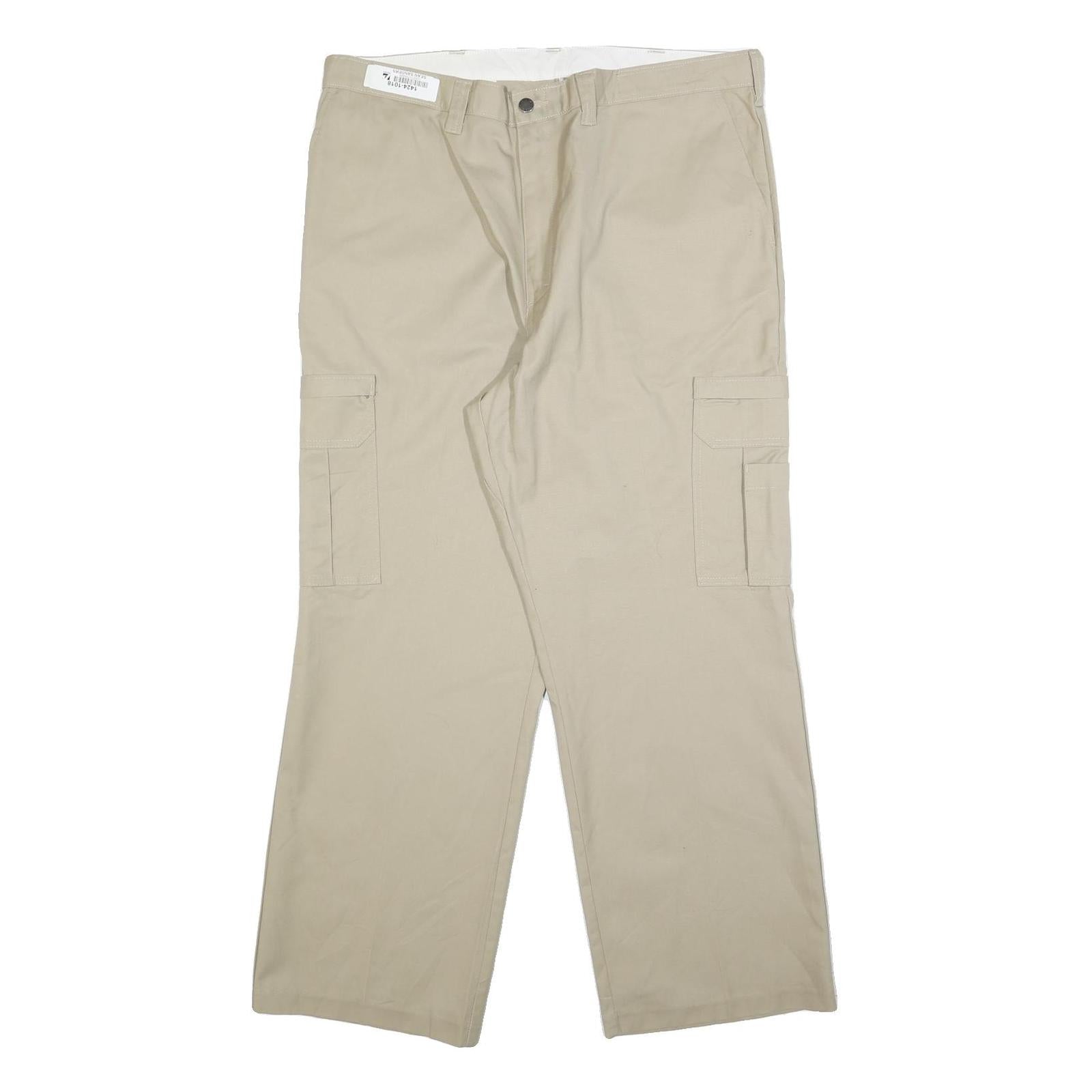 DICKIES Mens Relaxed Beige Cotton Blend Cargo Trousers W40 L32 Workwear Casual Refurbished - N/A refurbished available on Cerqular